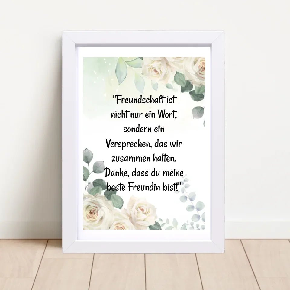 Spruch für beste Freundin Poster personalisiert - Cantty