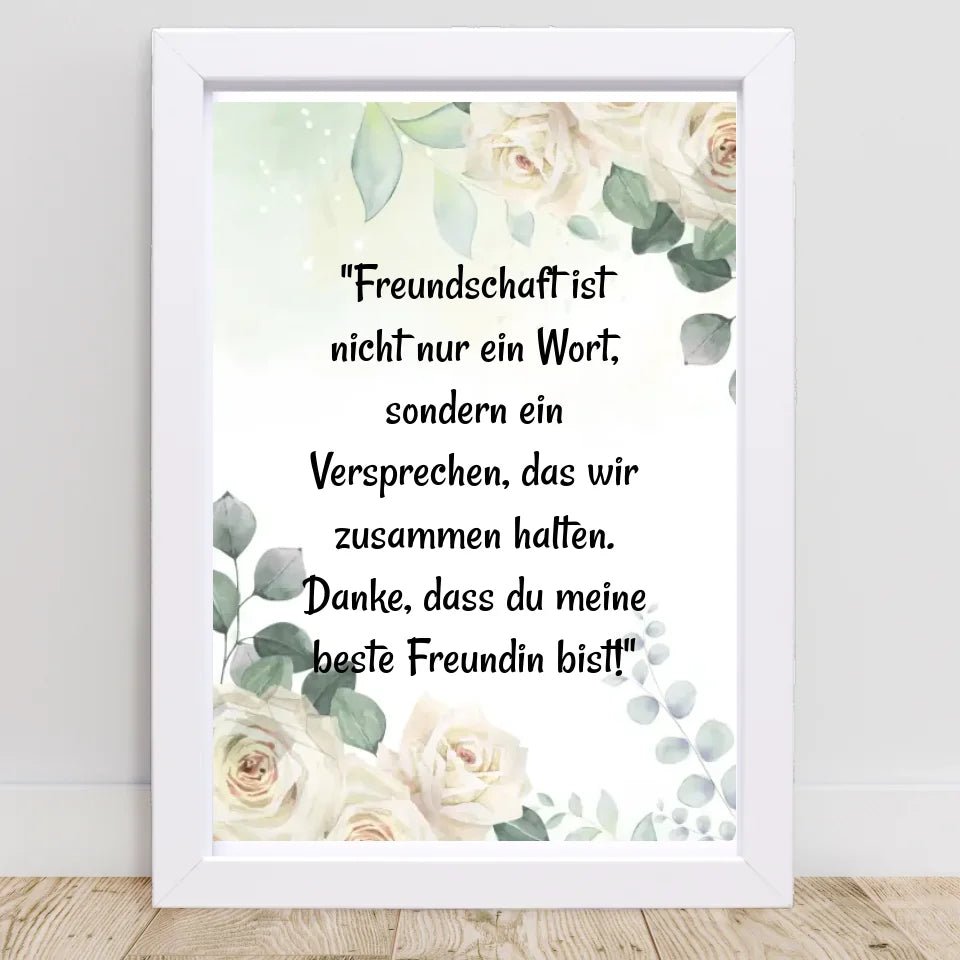 Spruch für beste Freundin Poster personalisiert - Cantty