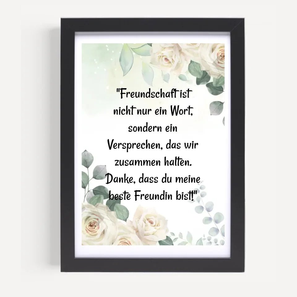 Spruch für beste Freundin Poster personalisiert - Cantty