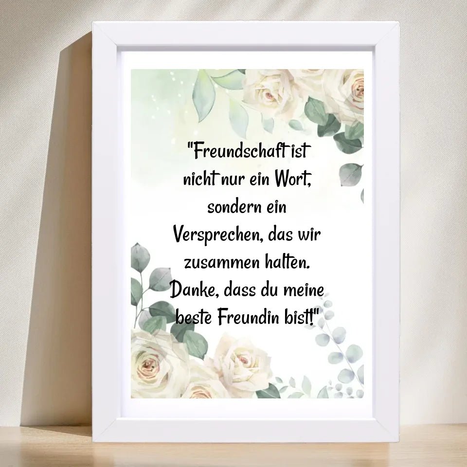 Spruch für beste Freundin Poster personalisiert - Cantty