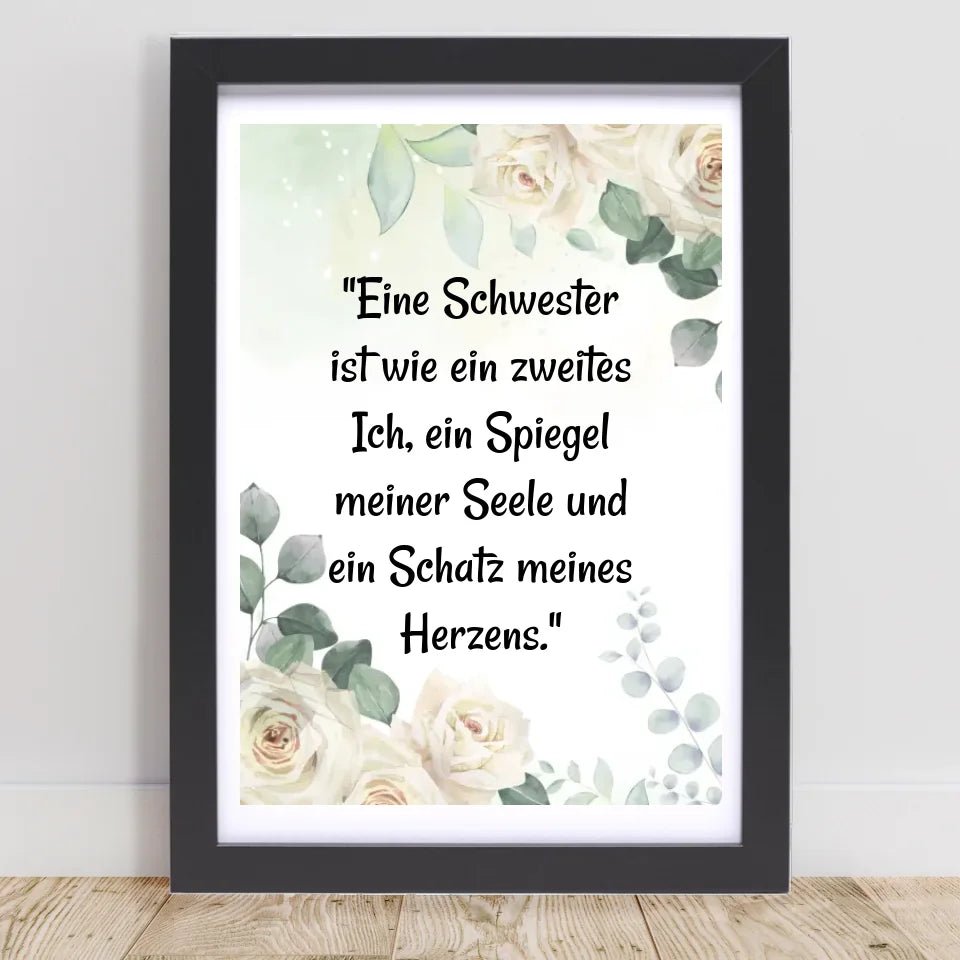 Spruch für Schwester als Geschenk Posterdruck - Cantty