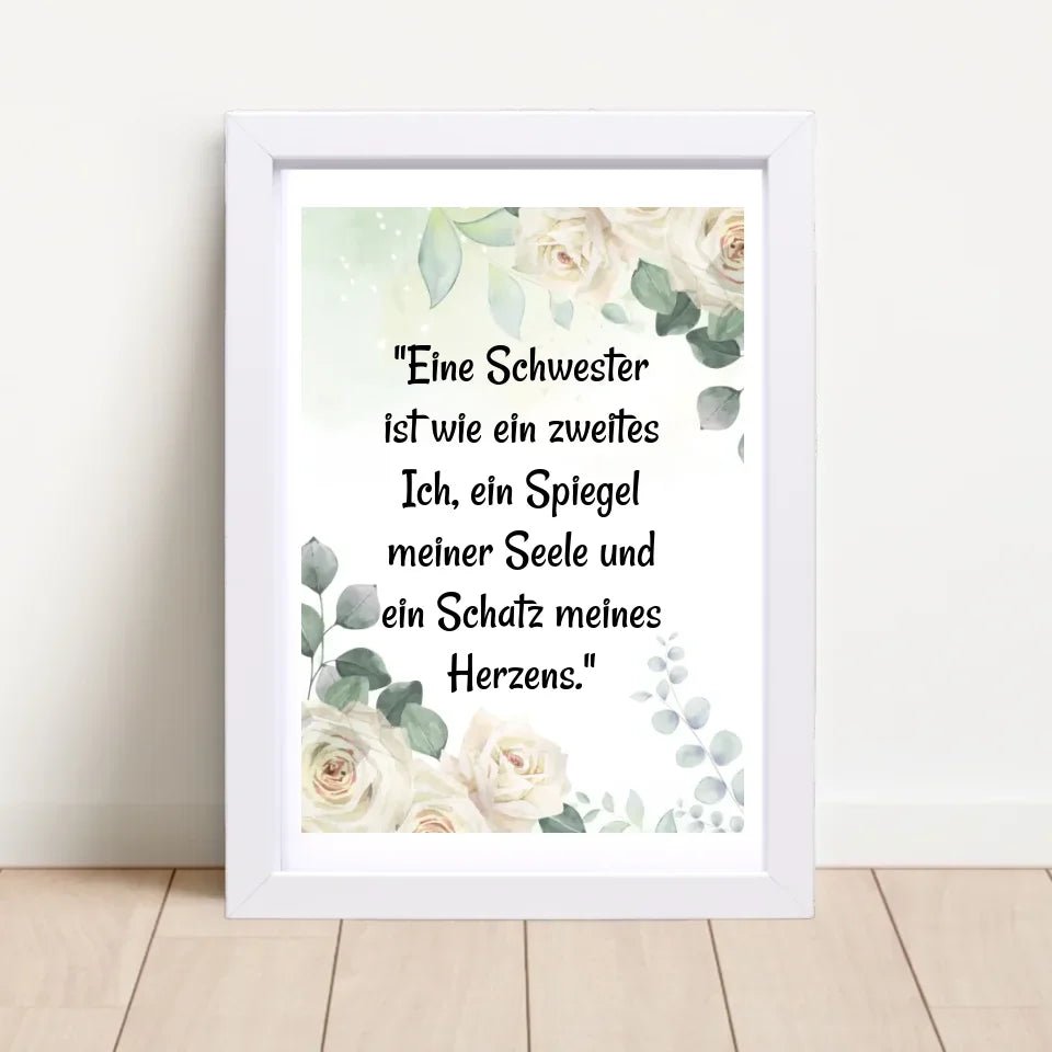 Spruch für Schwester als Geschenk Posterdruck - Cantty