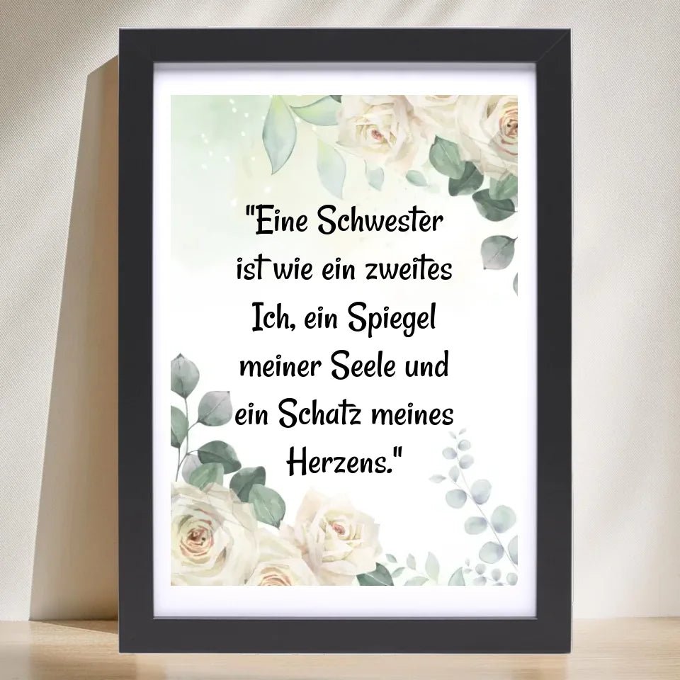 Spruch für Schwester als Geschenk Posterdruck - Cantty