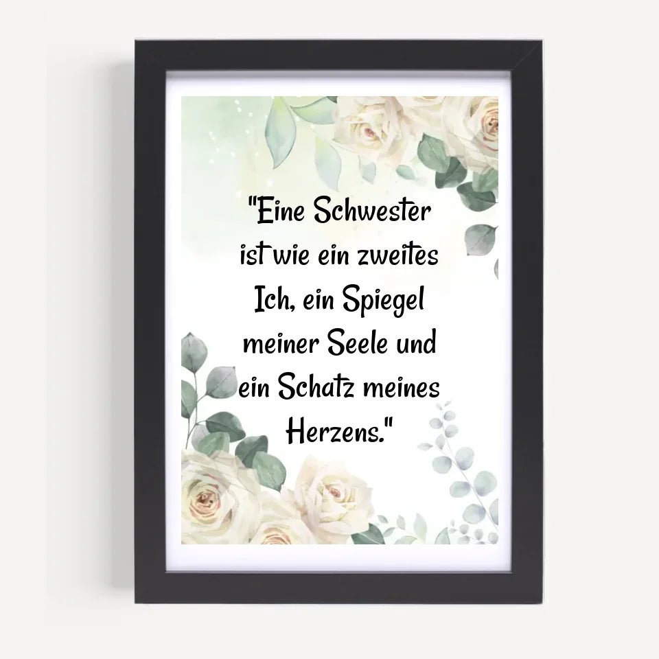 Spruch für Schwester als Geschenk Posterdruck - Cantty