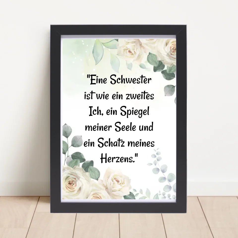 Spruch für Schwester als Geschenk Posterdruck - Cantty