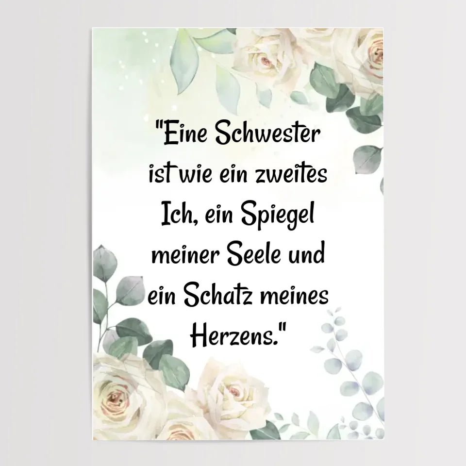 Spruch für Schwester als Geschenk Posterdruck - Cantty