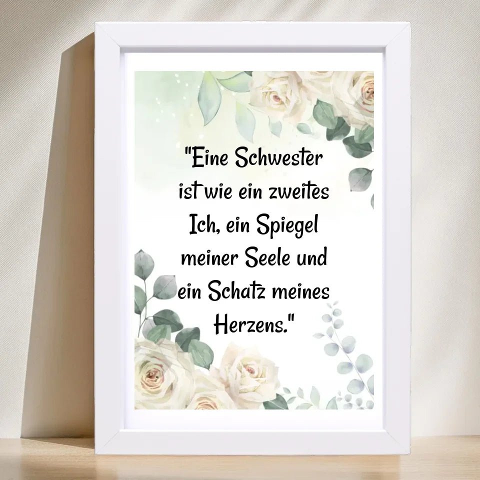 Spruch für Schwester als Geschenk Posterdruck - Cantty