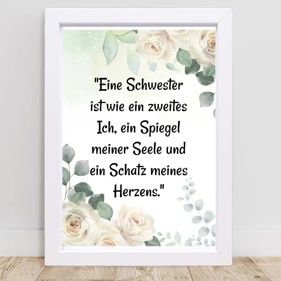 Spruch für Schwester als Geschenk Posterdruck - Cantty