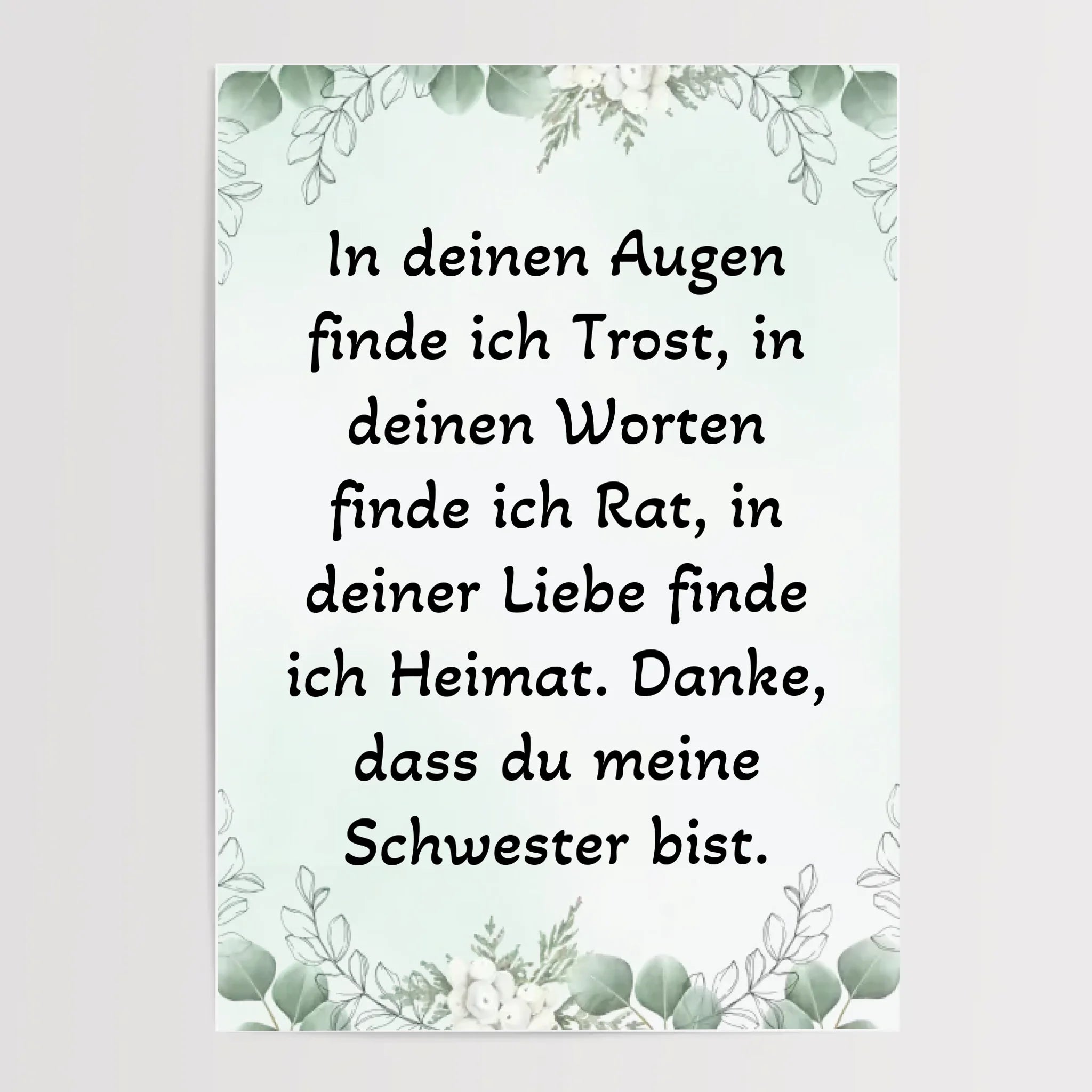 Spruch Poster für Schwester personalisiert - Cantty