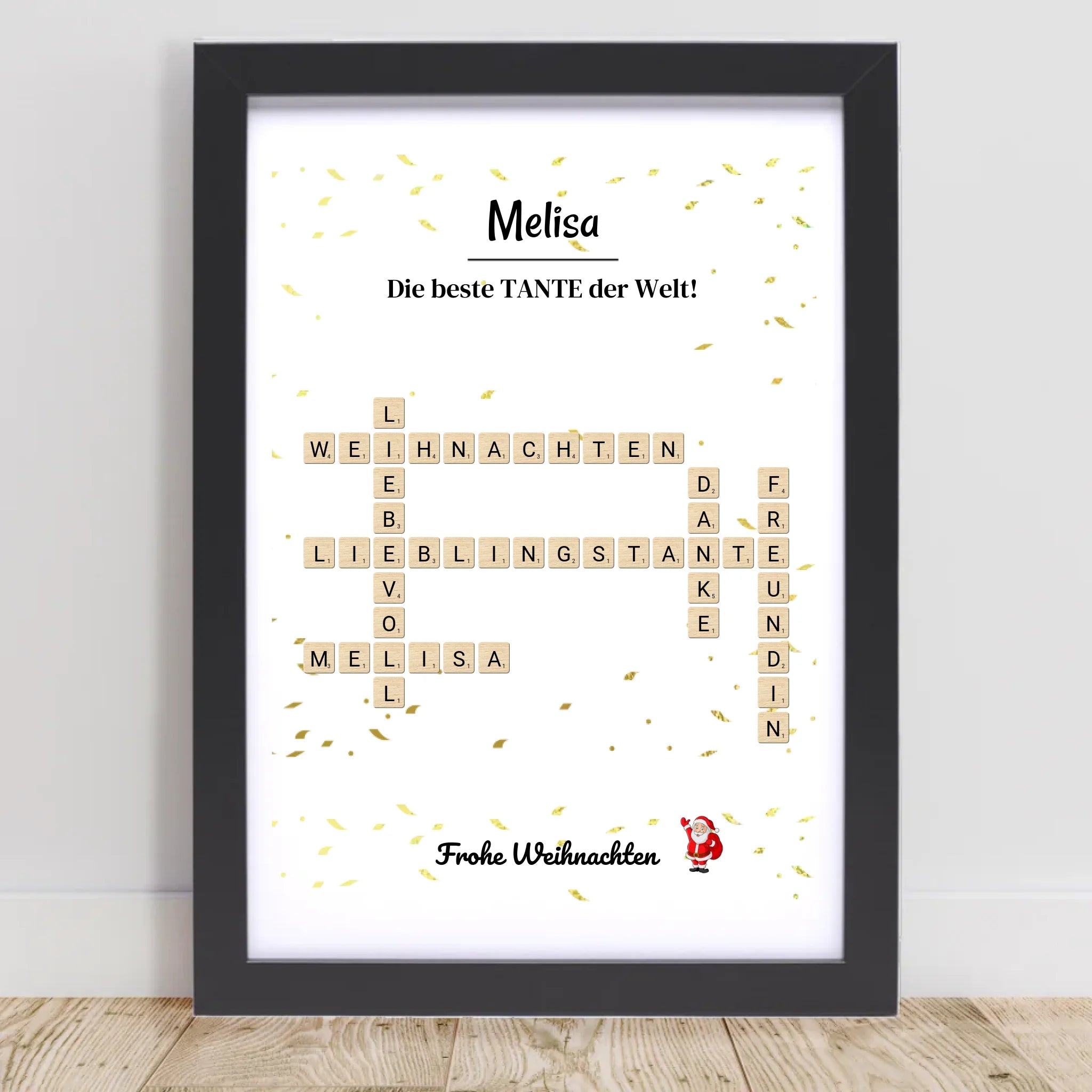 Tante Weihnachtsgeschenk Bild Scrabble Style personalisierbar - Cantty
