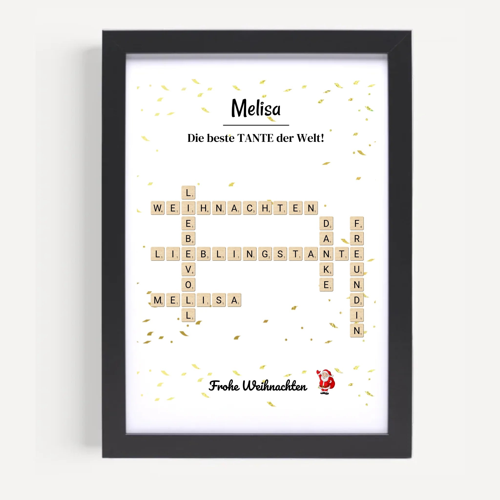 Tante Weihnachtsgeschenk Bild Scrabble Style personalisierbar - Cantty