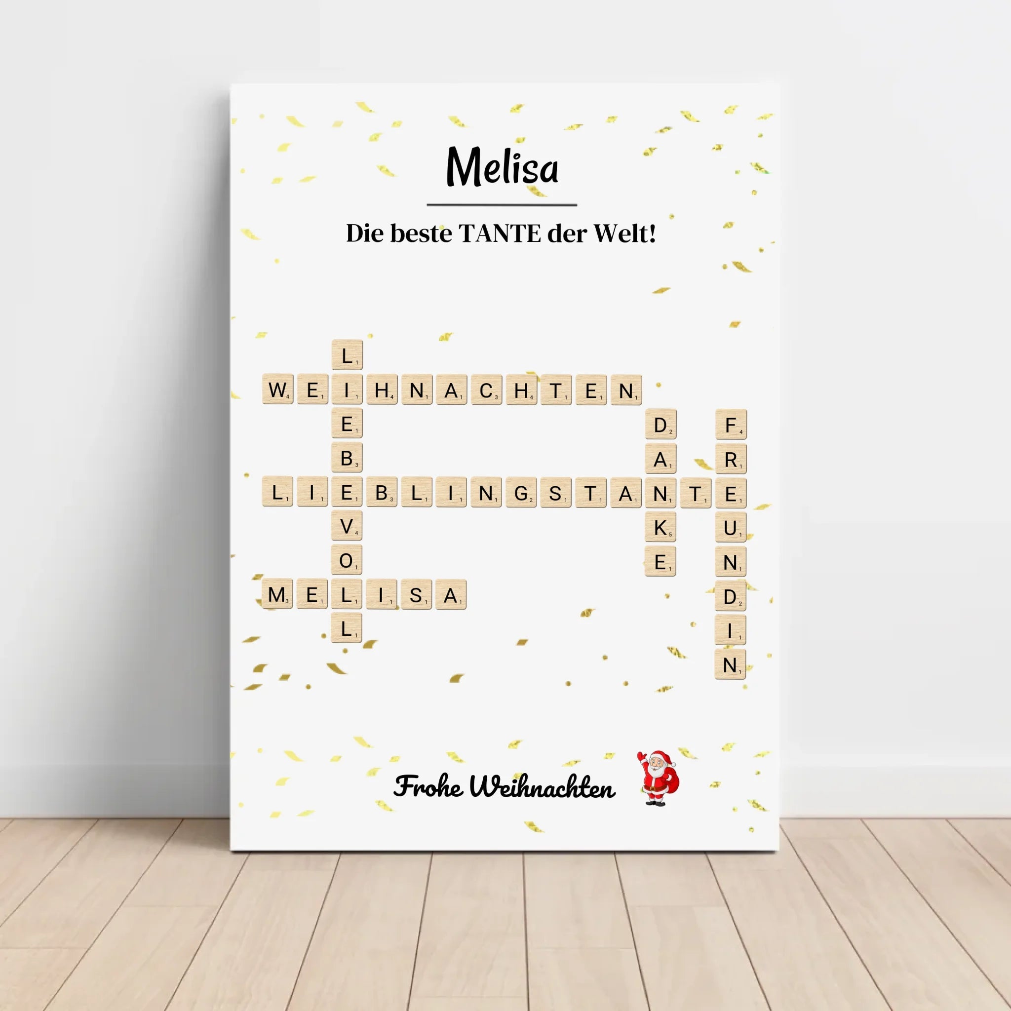 Tante Weihnachtsgeschenk Bild Scrabble Style personalisierbar - Cantty