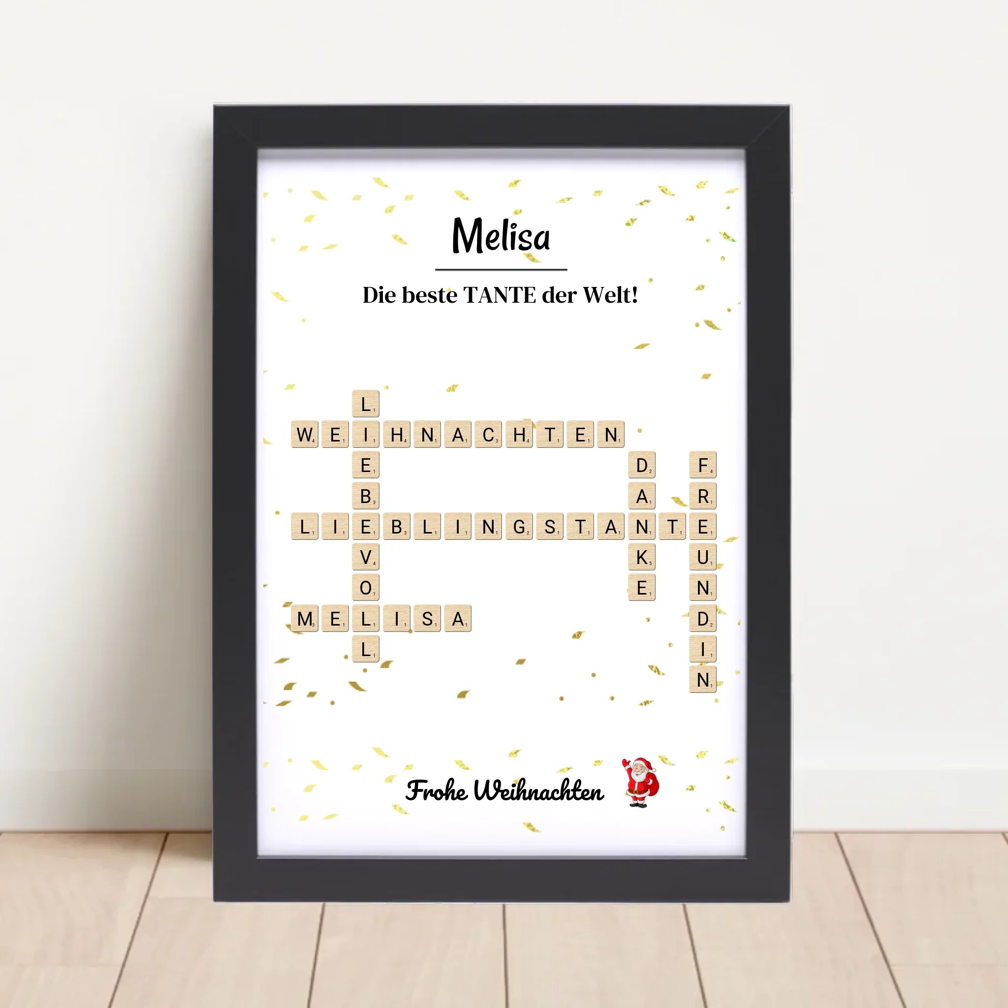 Tante Weihnachtsgeschenk Bild Scrabble Style personalisierbar - Cantty