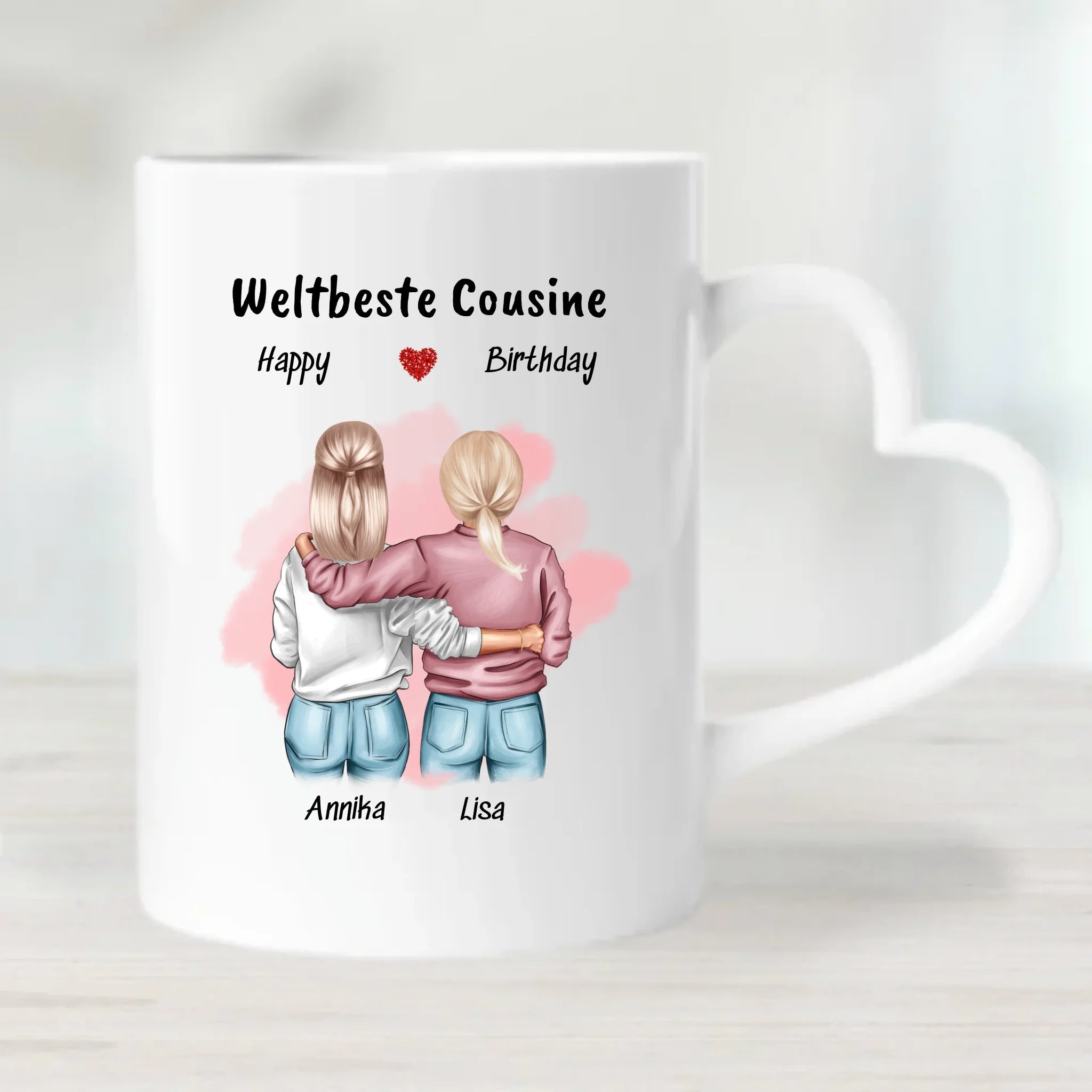 Tasse Geschenk für Cousine mit Bild selber gestalten - Cantty