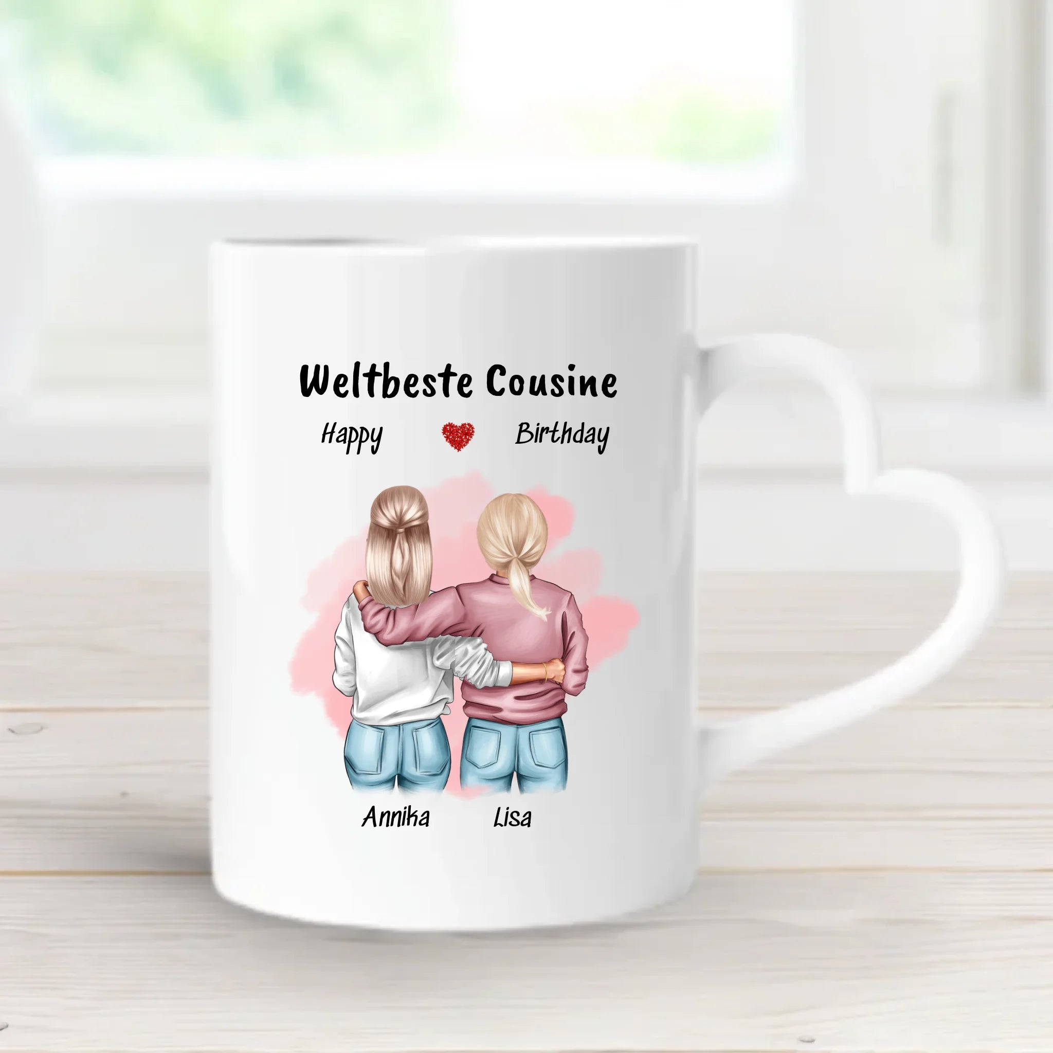 Tasse Geschenk für Cousine mit Bild selber gestalten - Cantty