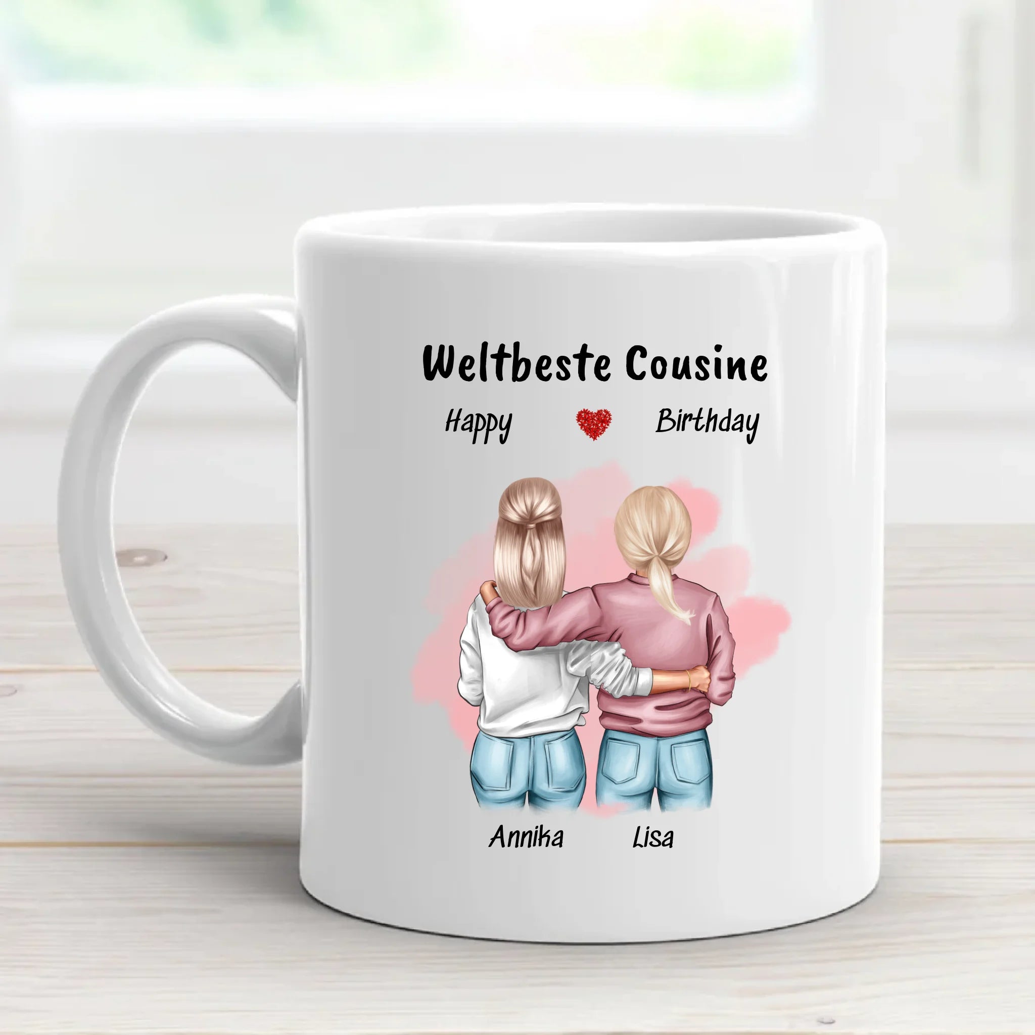 Tasse Geschenk für Cousine mit Bild selber gestalten - Cantty