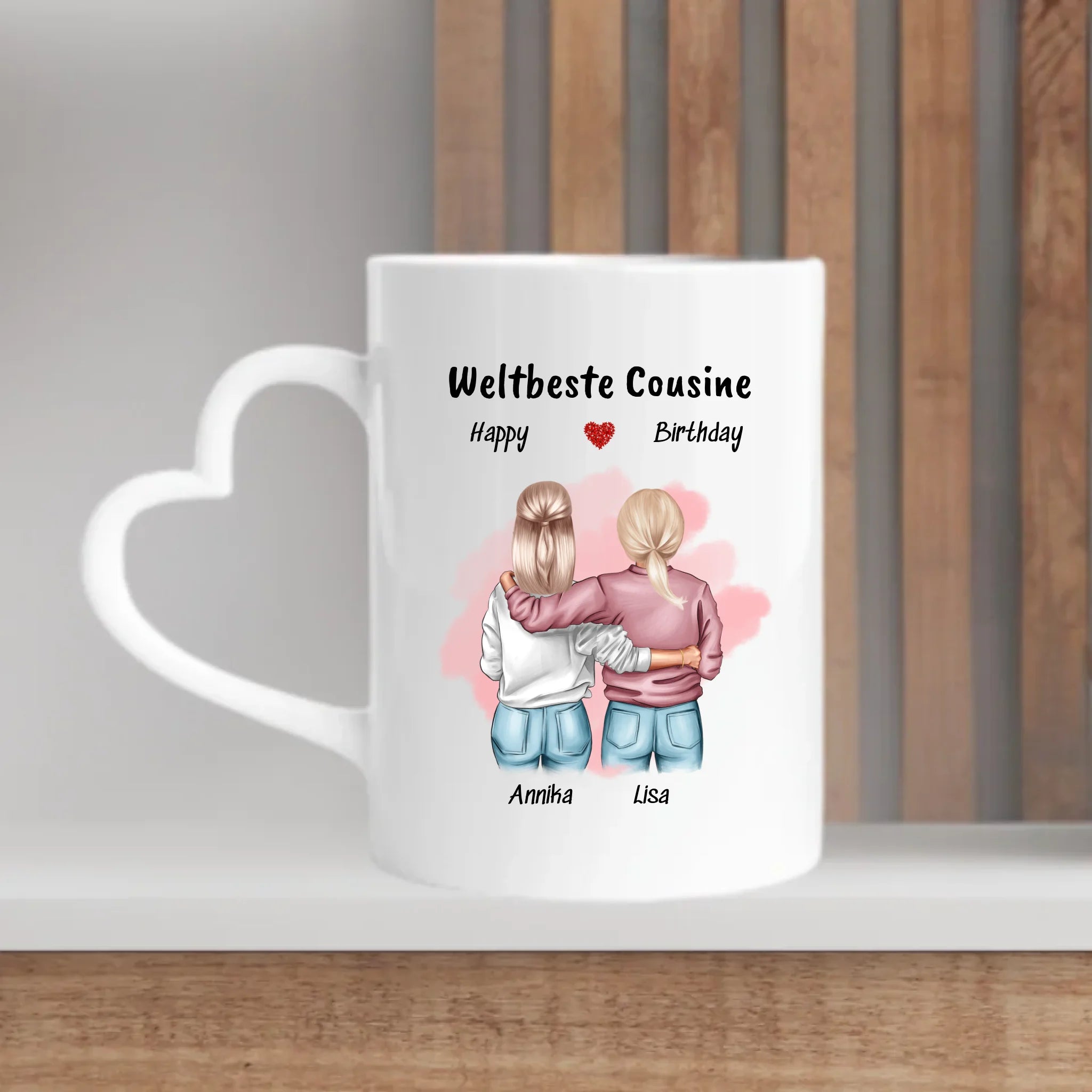 Tasse Geschenk für Cousine mit Bild selber gestalten - Cantty