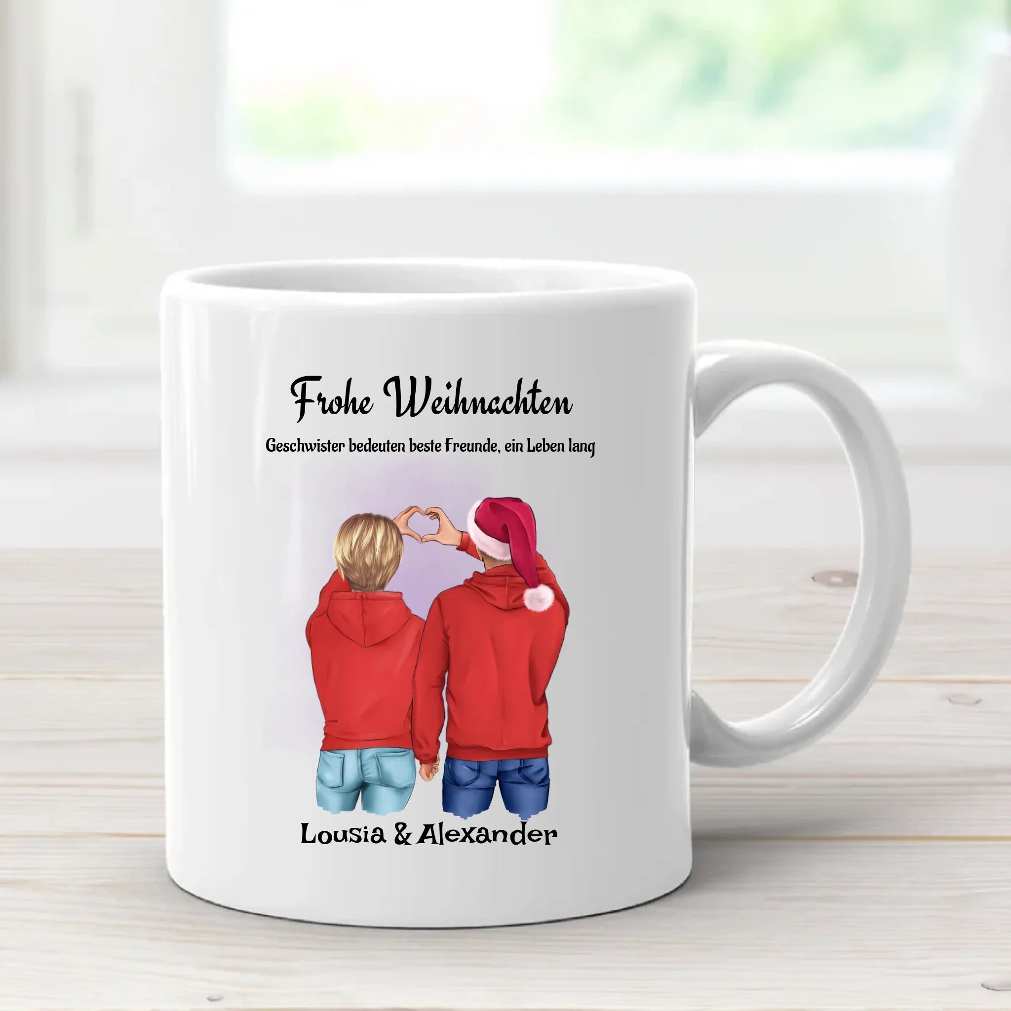 Tasse Geschenk Weihnachten für Geschwister mit Spruch - Cantty