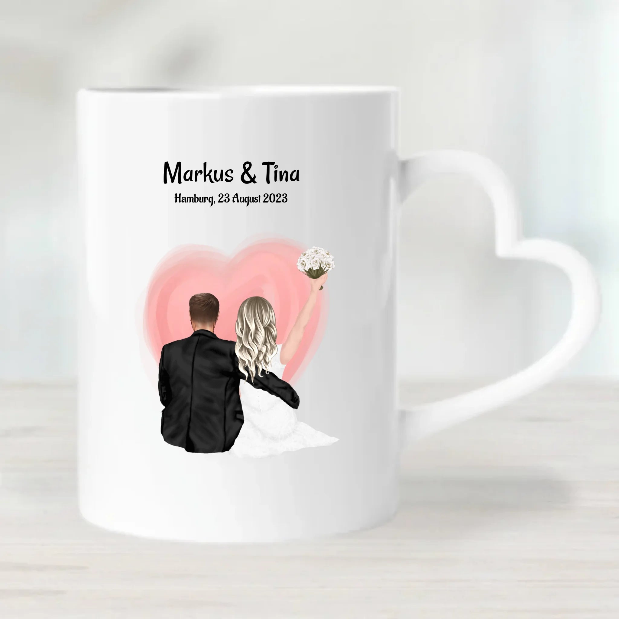 Tasse Hochzeitpaar Braut Bräutigam Geschenk personalisiert - Cantty