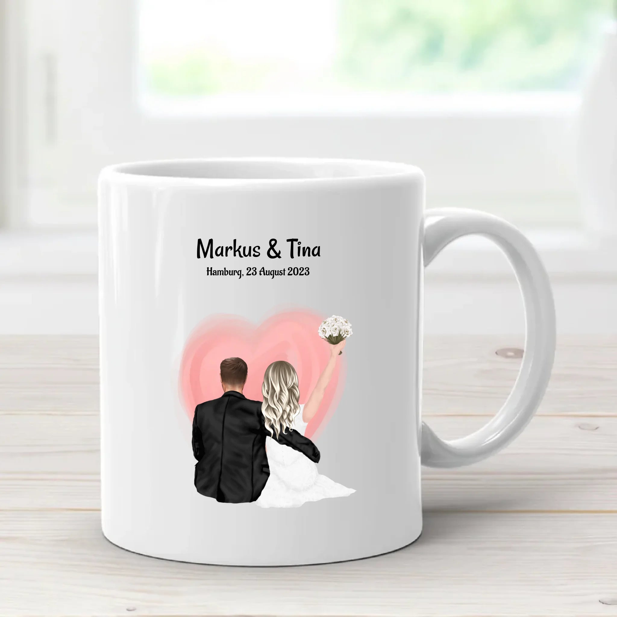 Tasse Hochzeitpaar Braut Bräutigam Geschenk personalisiert - Cantty