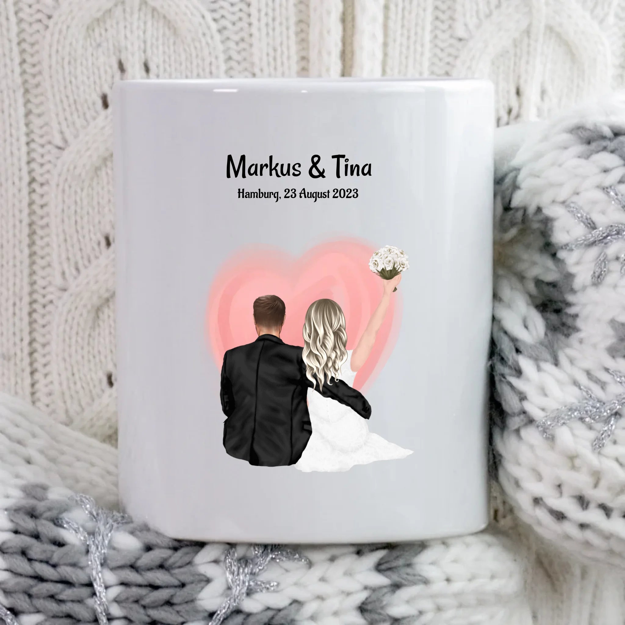 Tasse Hochzeitpaar Braut Bräutigam Geschenk personalisiert - Cantty