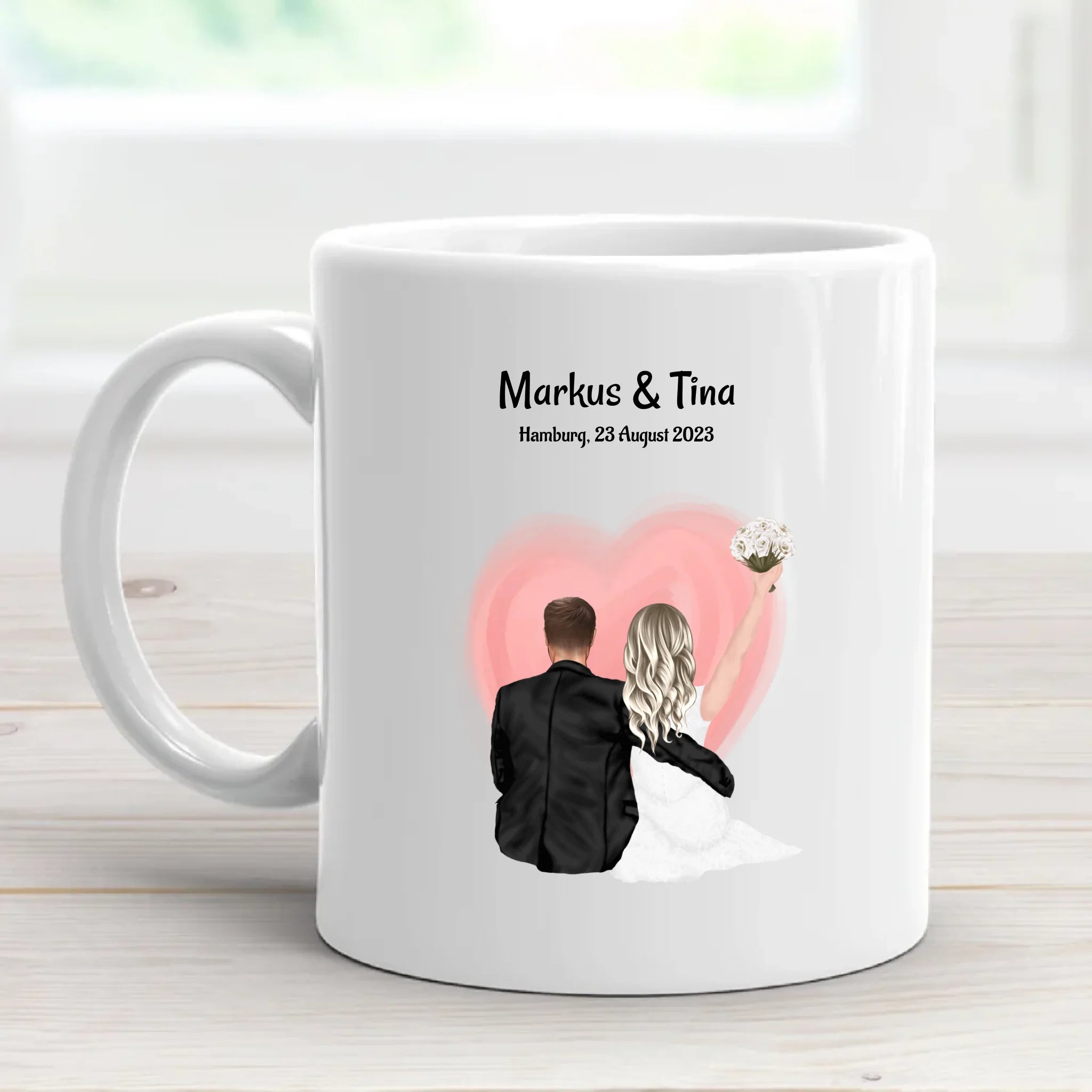 Tasse Hochzeitpaar Braut Bräutigam Geschenk personalisiert - Cantty