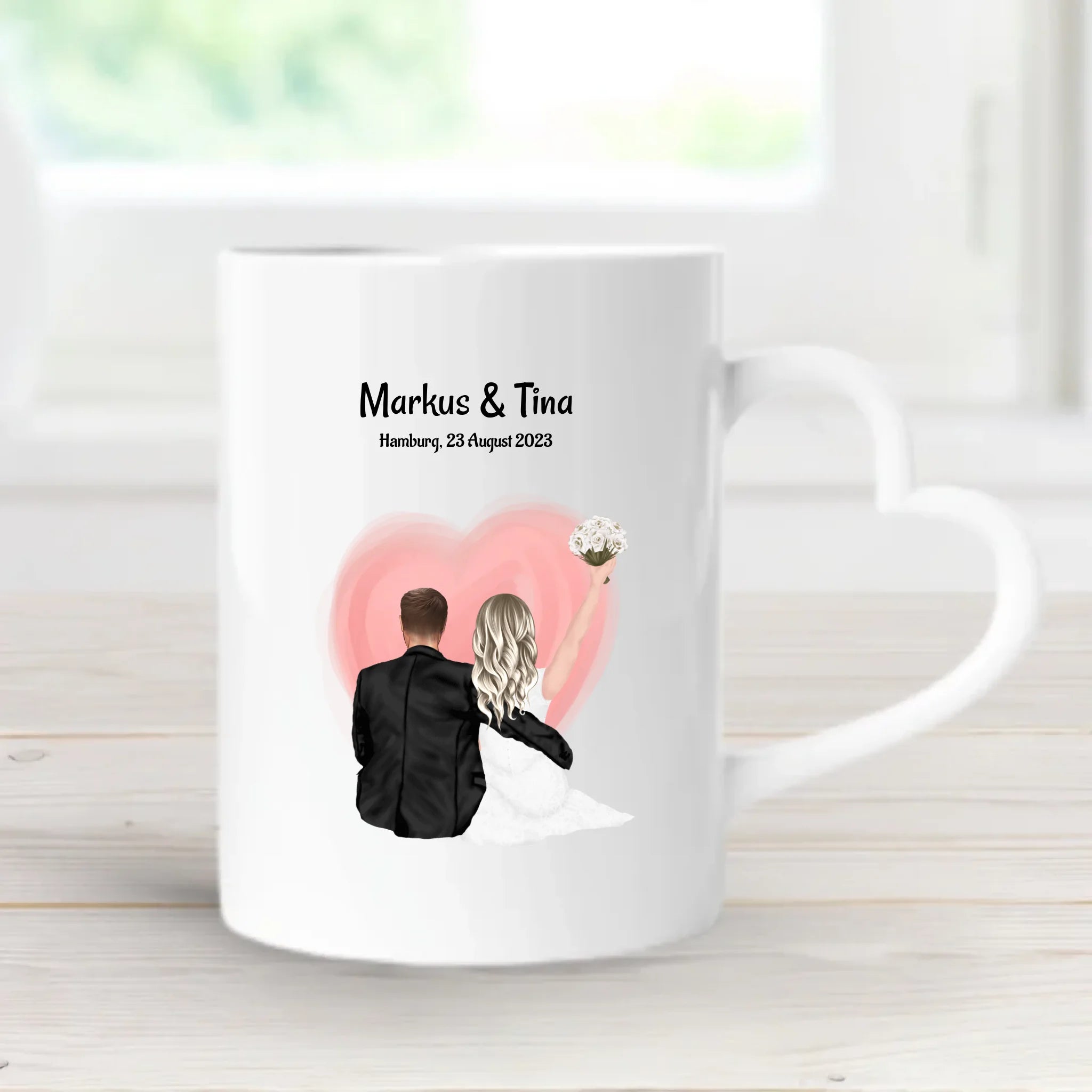 Tasse Hochzeitpaar Braut Bräutigam Geschenk personalisiert - Cantty