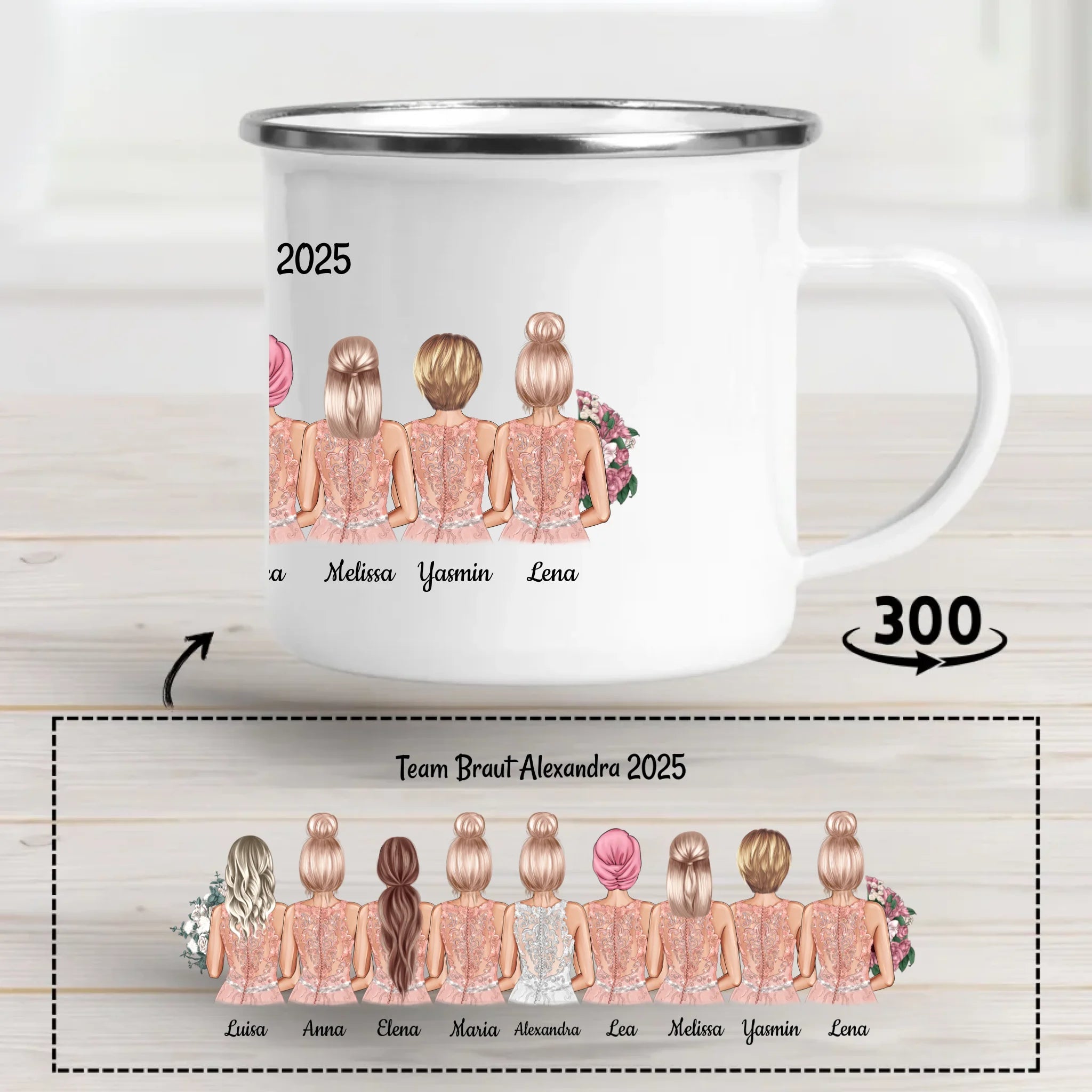 Tasse Junggesellinnenabschied JGA Geschenk 4 bis 9 Personen - Cantty