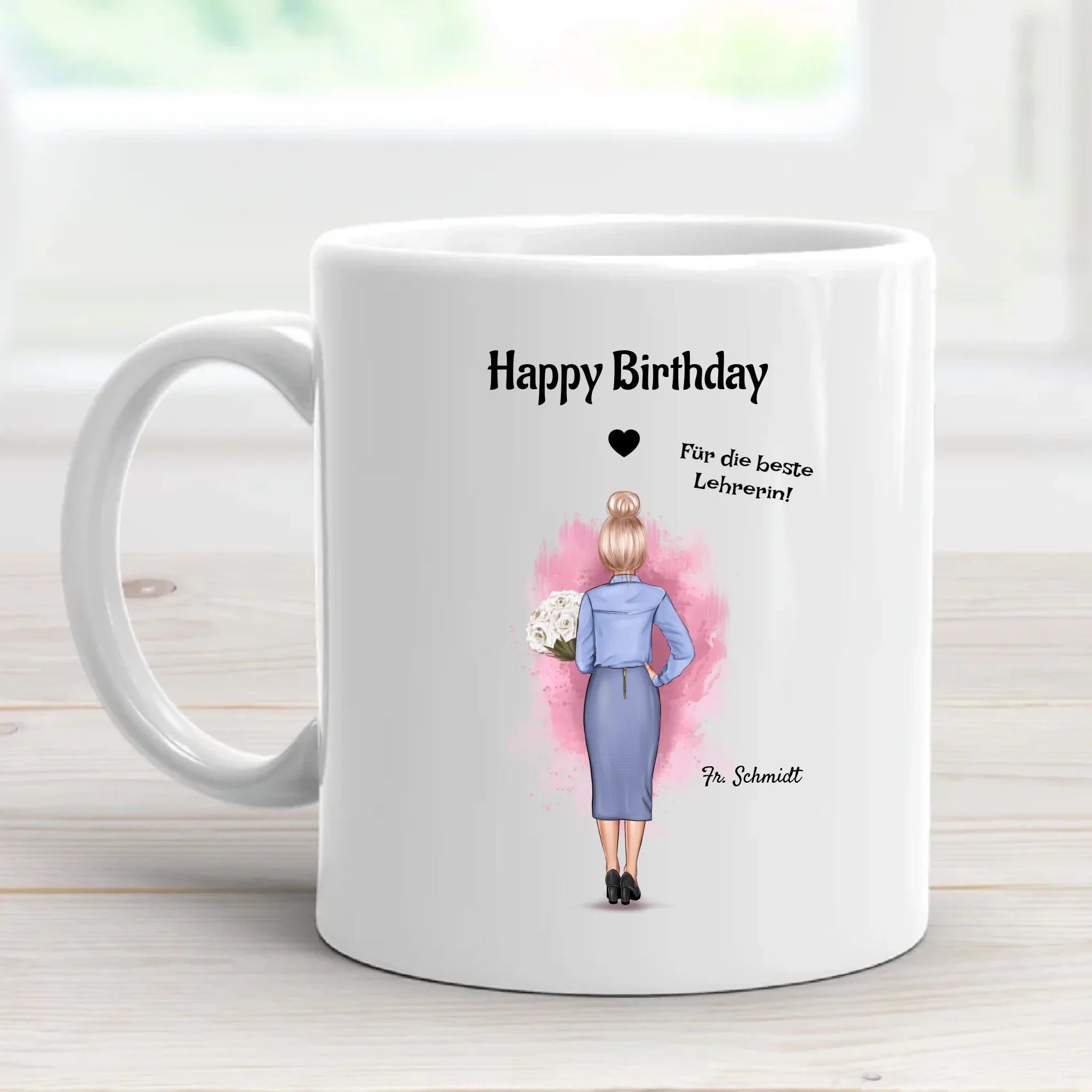 Tasse Lehrerin Illustration Geschenk mit Namen - Cantty