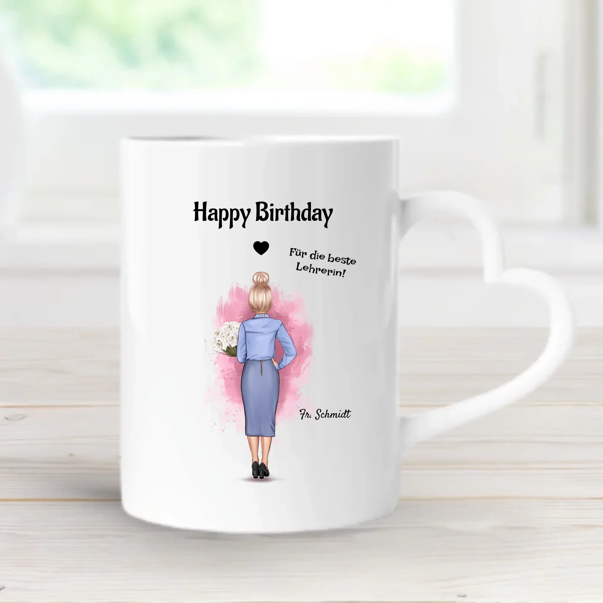 Tasse Lehrerin Illustration Geschenk mit Namen - Cantty