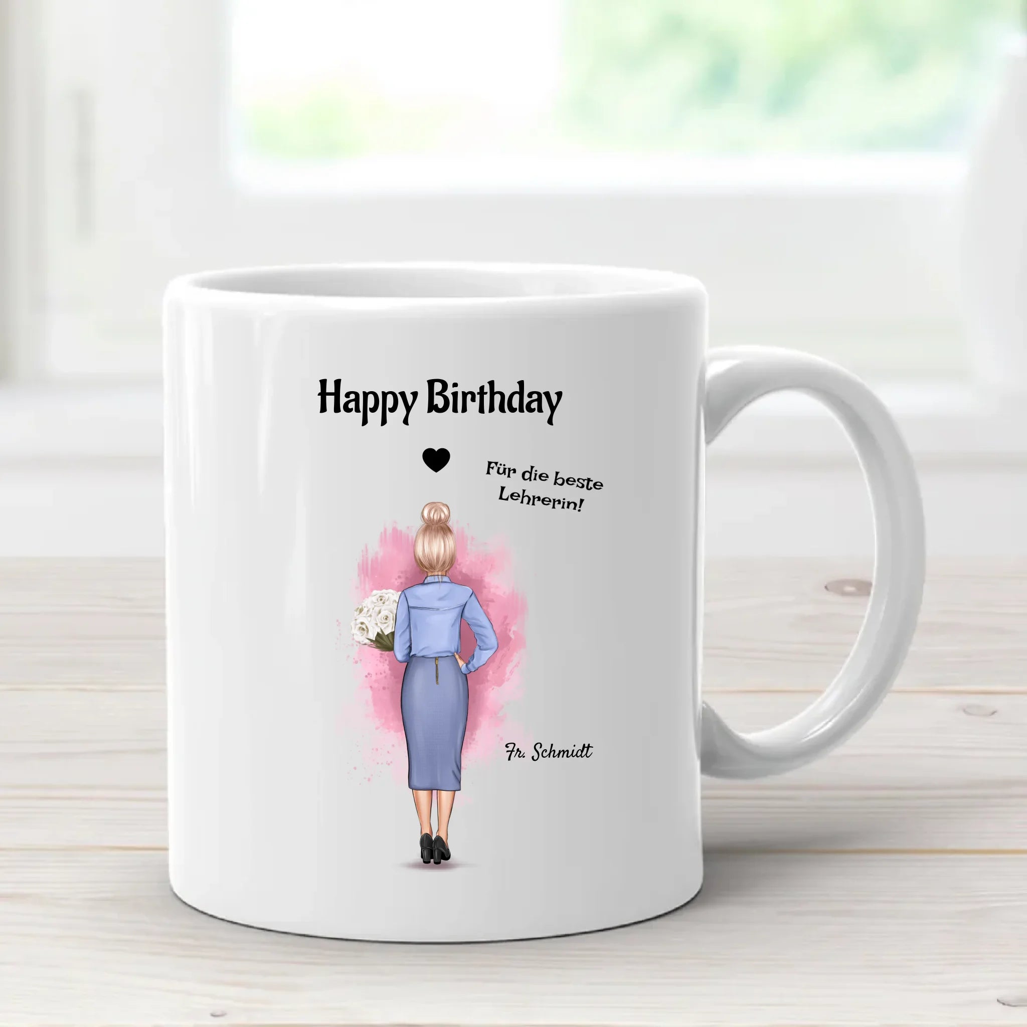 Tasse Lehrerin Illustration Geschenk mit Namen - Cantty