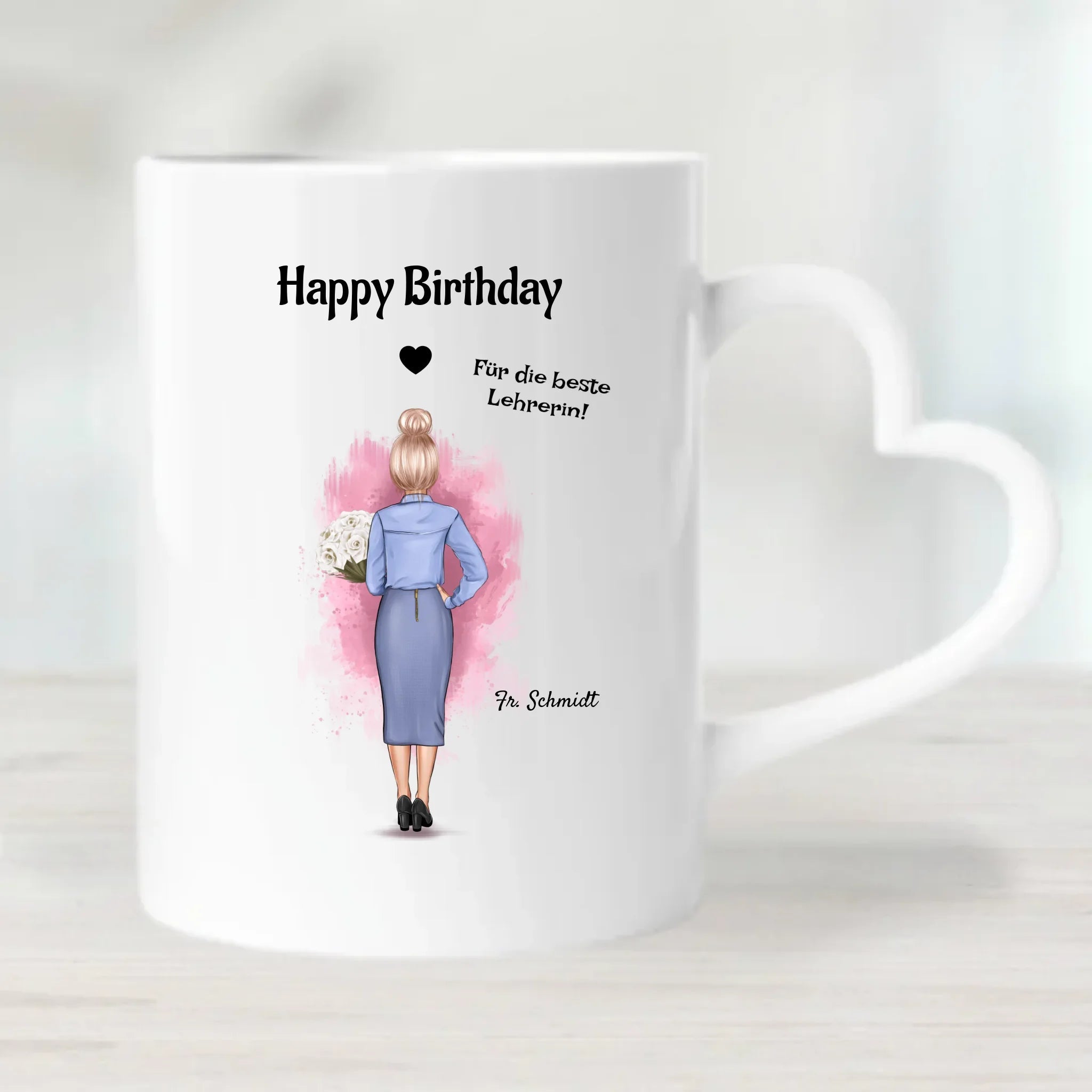 Tasse Lehrerin Illustration Geschenk mit Namen - Cantty