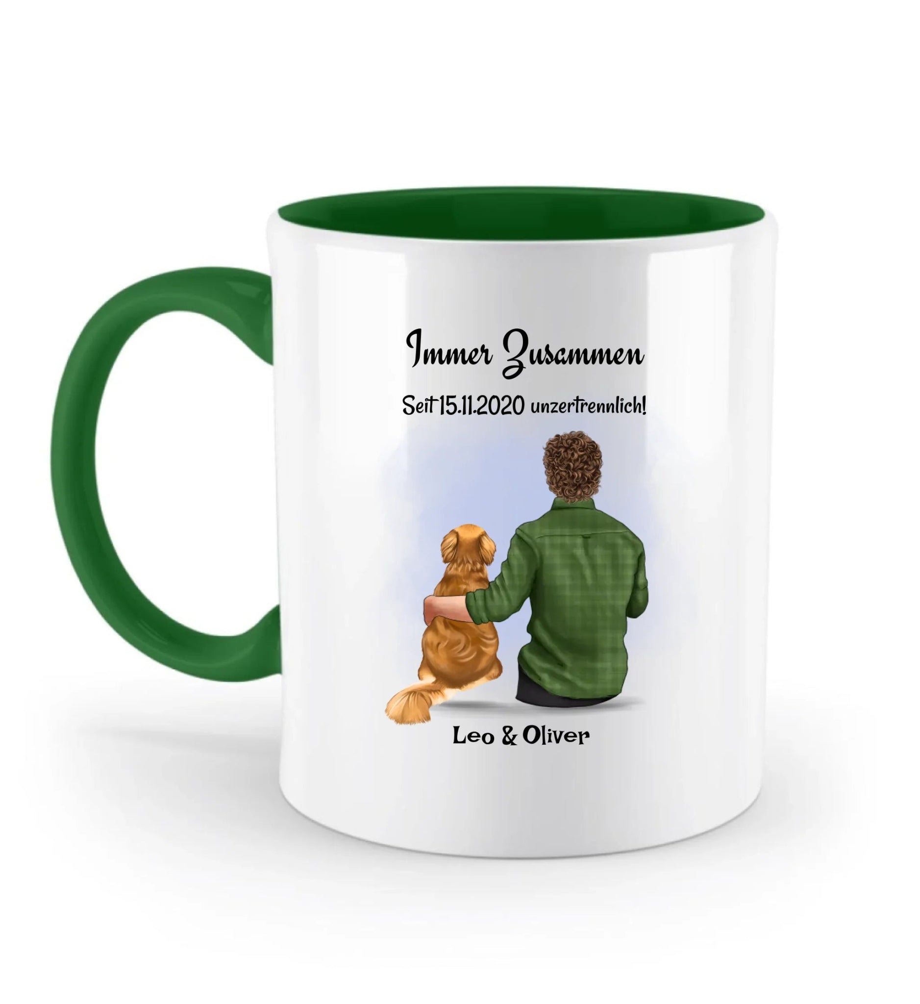 Tasse Mann mit Hund Geschenk personalisiert - Cantty