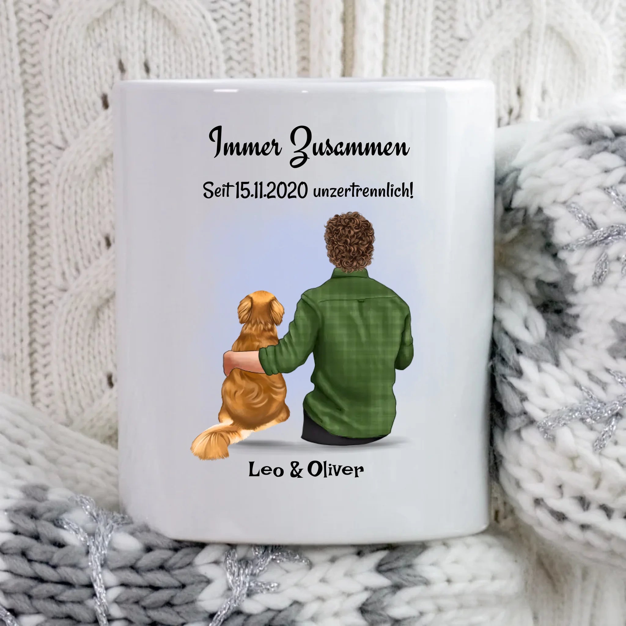 Tasse Mann mit Hund Geschenk personalisiert - Cantty