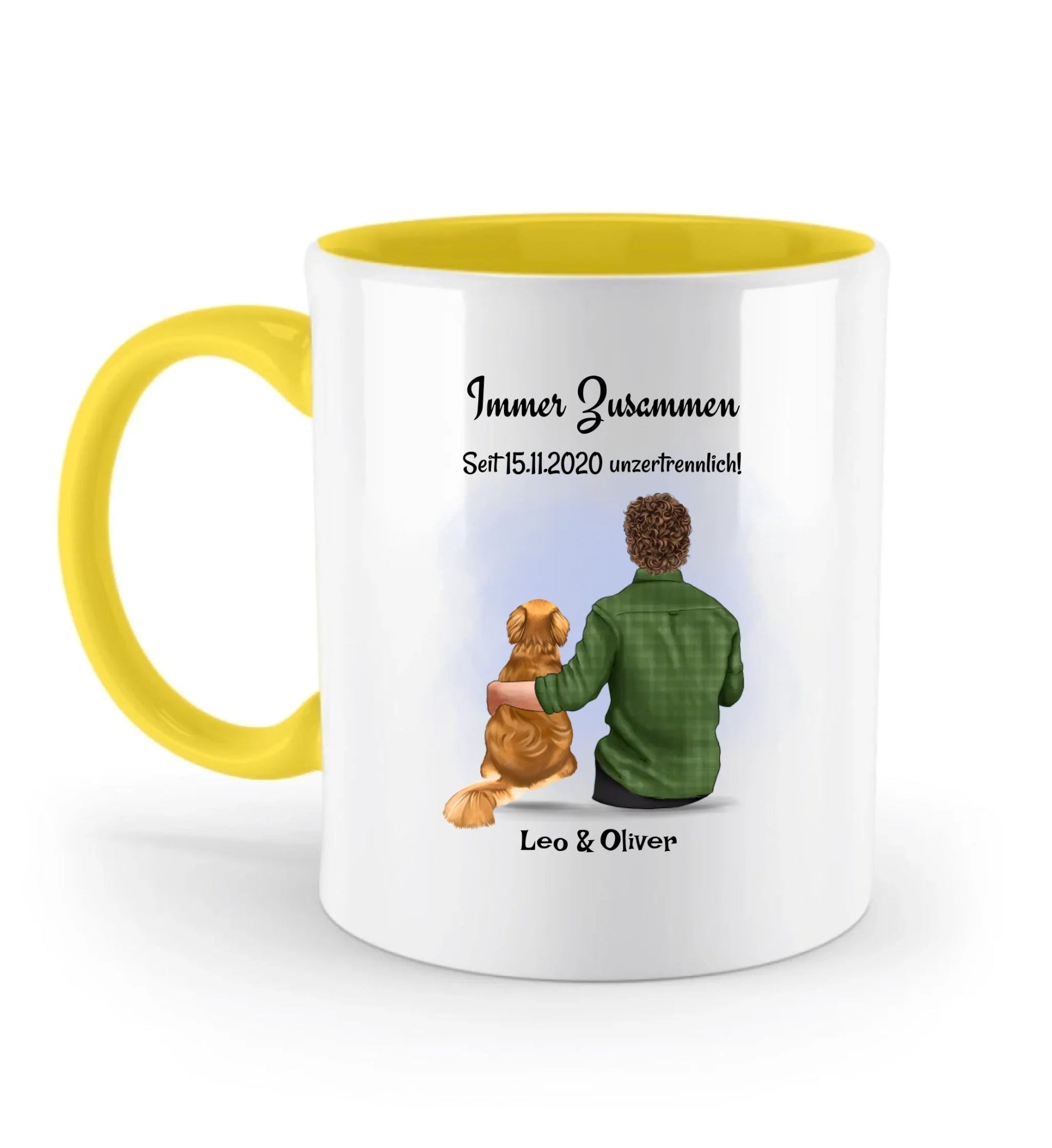 Tasse Mann mit Hund Geschenk personalisiert - Cantty