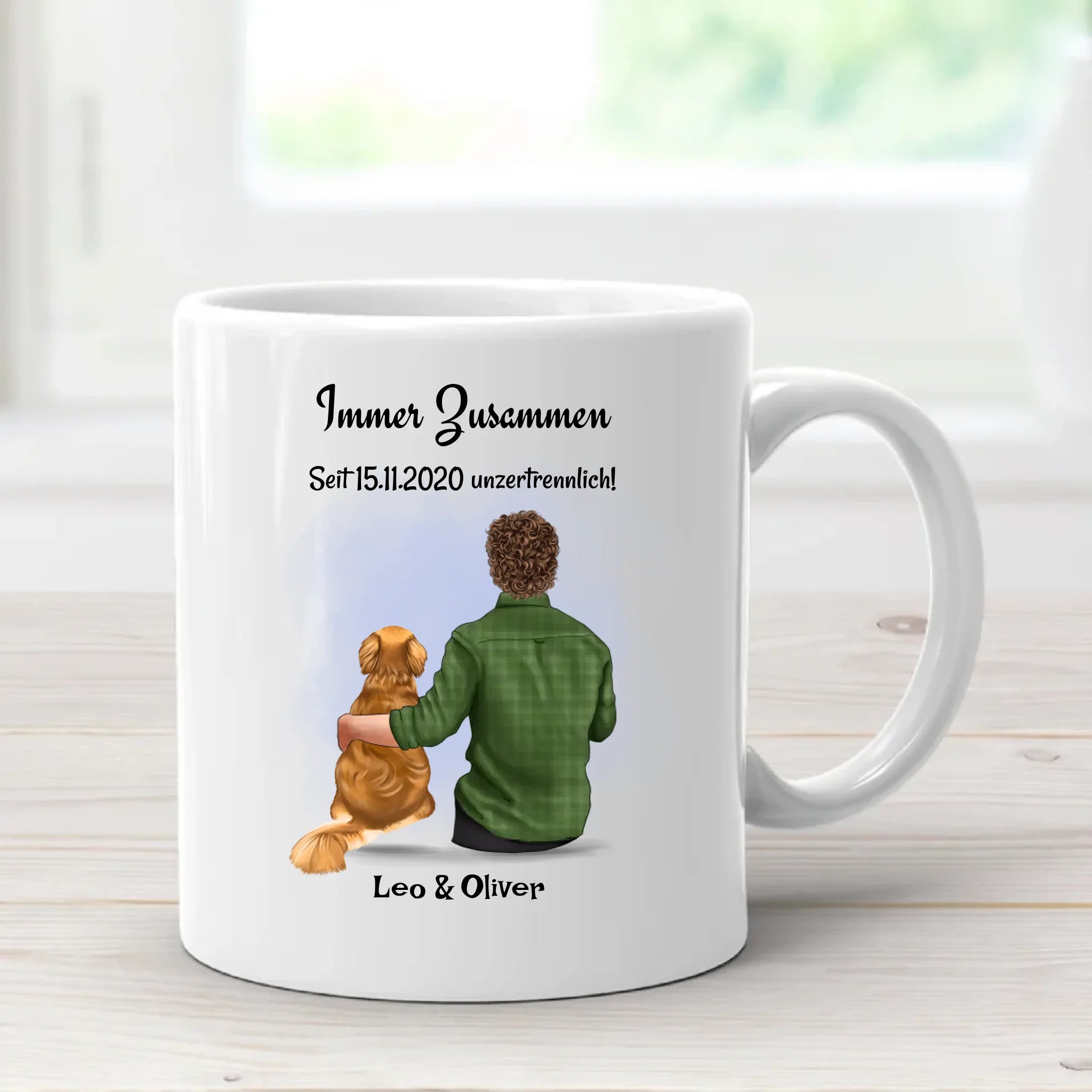 Tasse Mann mit Hund Geschenk personalisiert - Cantty