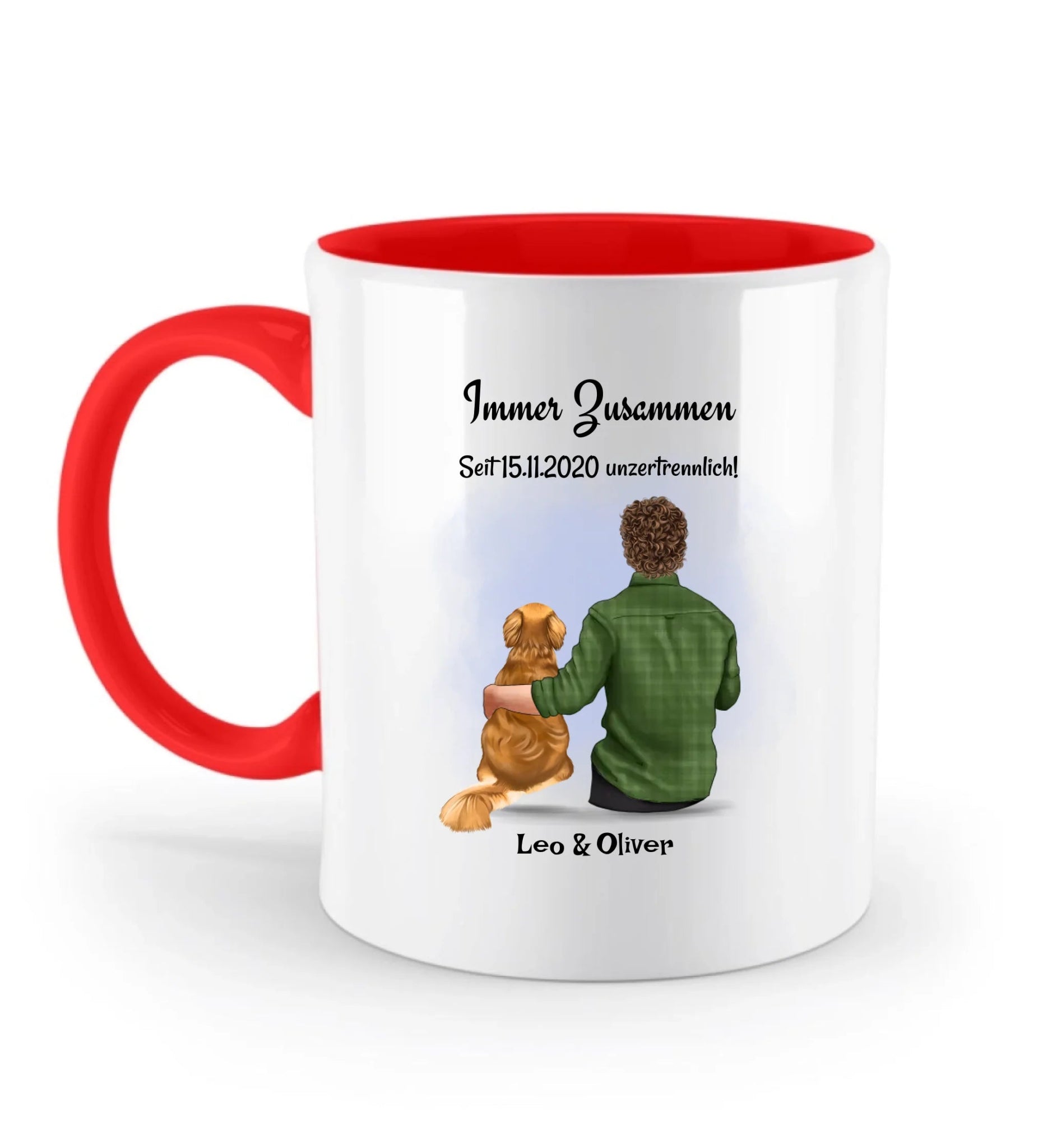 Tasse Mann mit Hund Geschenk personalisiert - Cantty