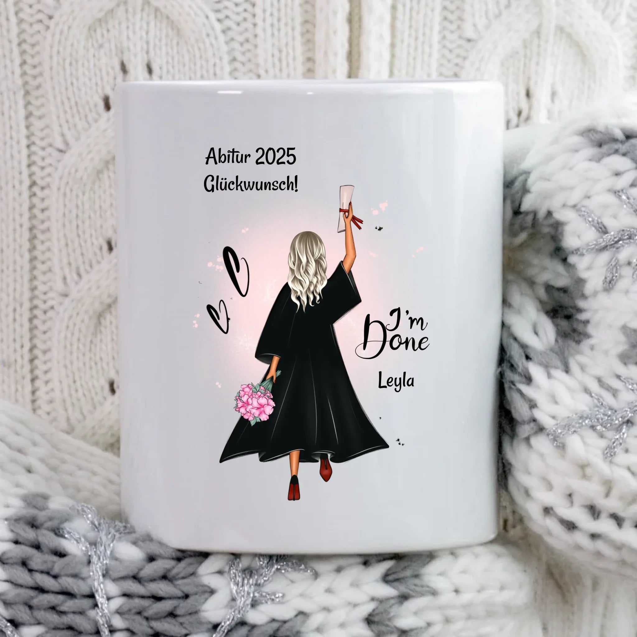 Tasse zum Abitur Abschluss Geschenk Tochter personalisiert - Cantty