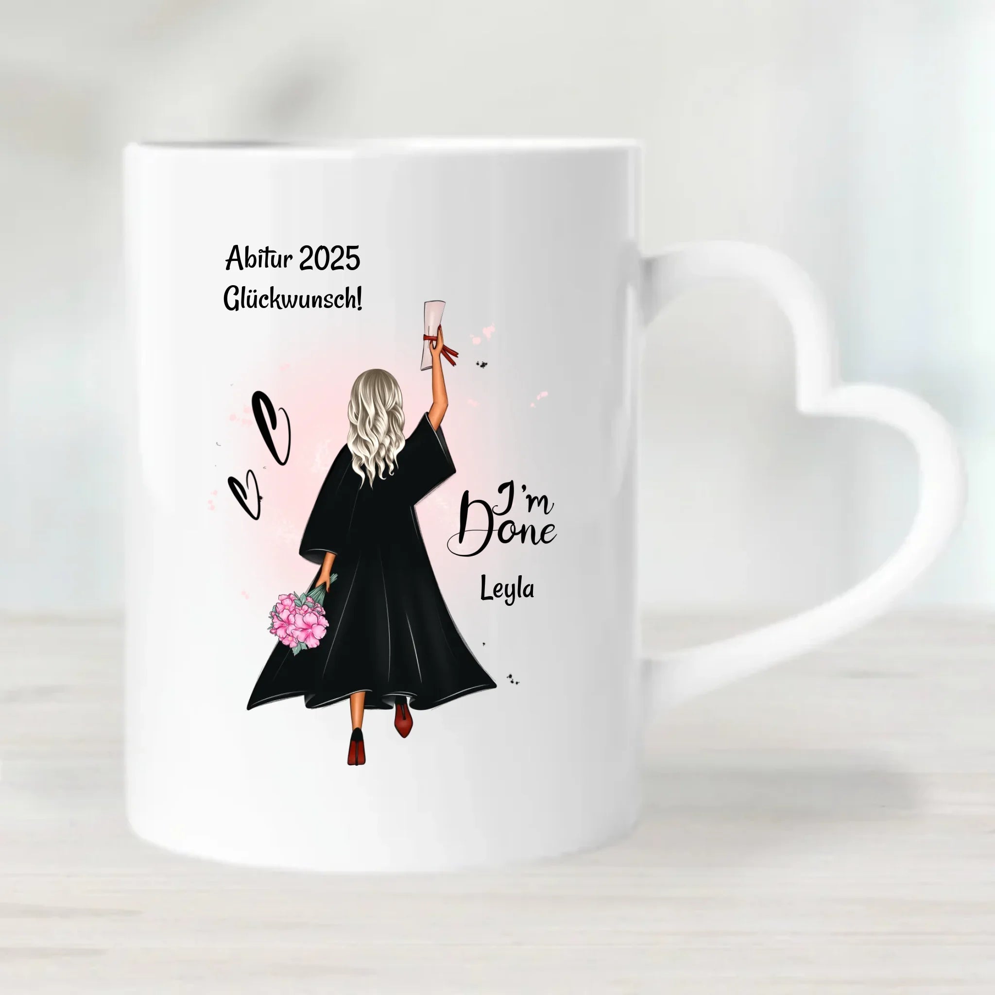 Tasse zum Abitur Abschluss Geschenk Tochter personalisiert - Cantty
