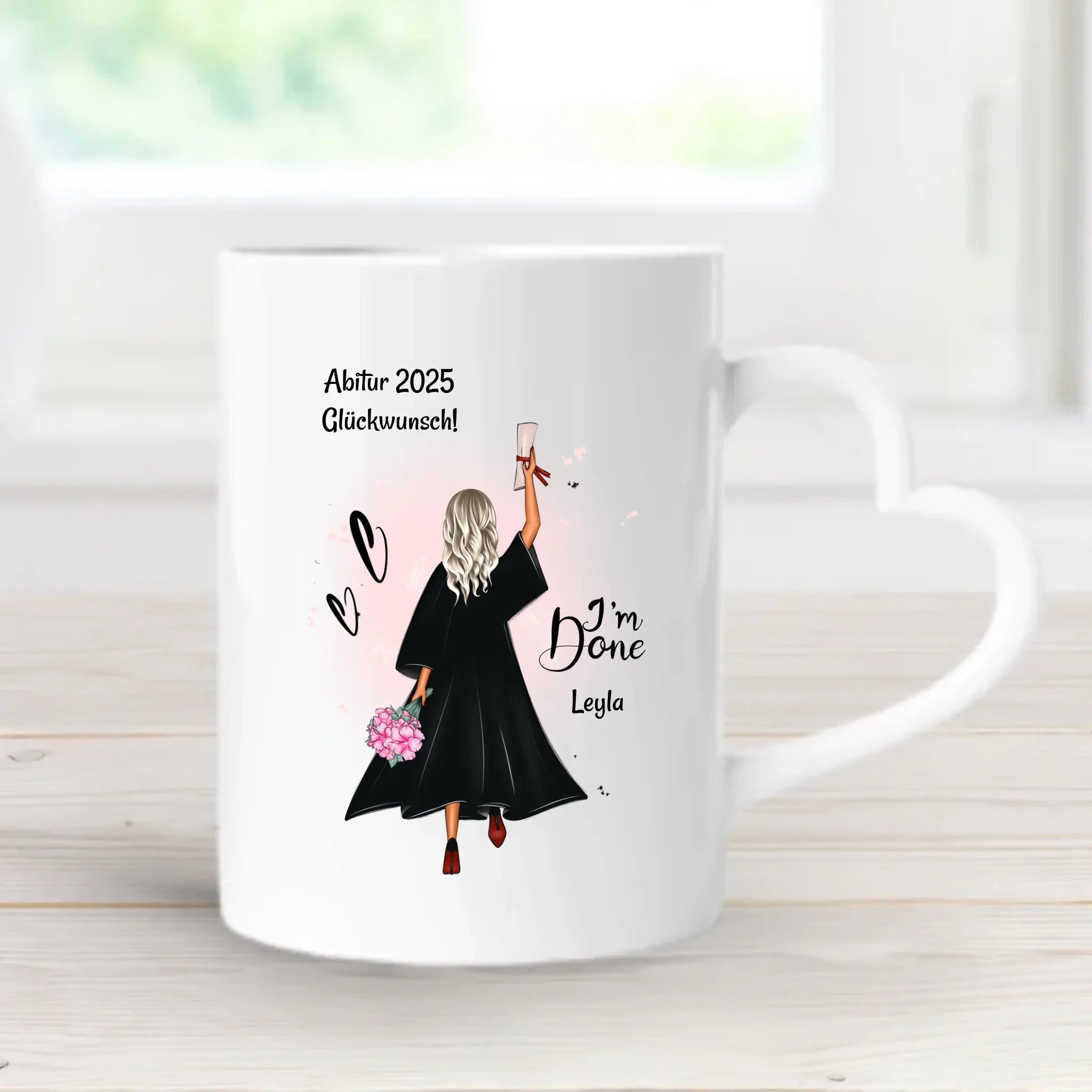 Tasse zum Abitur Abschluss Geschenk Tochter personalisiert - Cantty