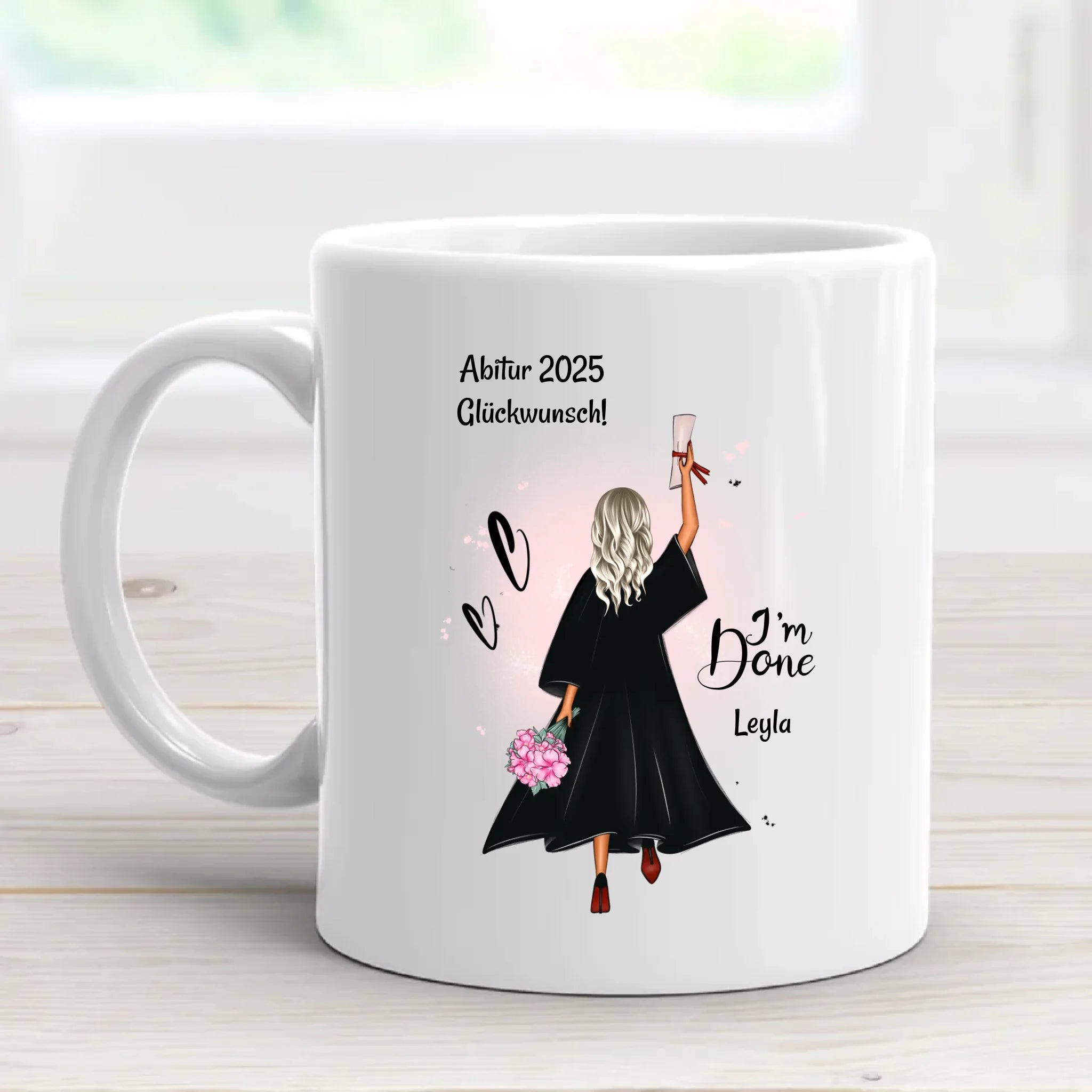 Tasse zum Abitur Abschluss Geschenk Tochter personalisiert - Cantty