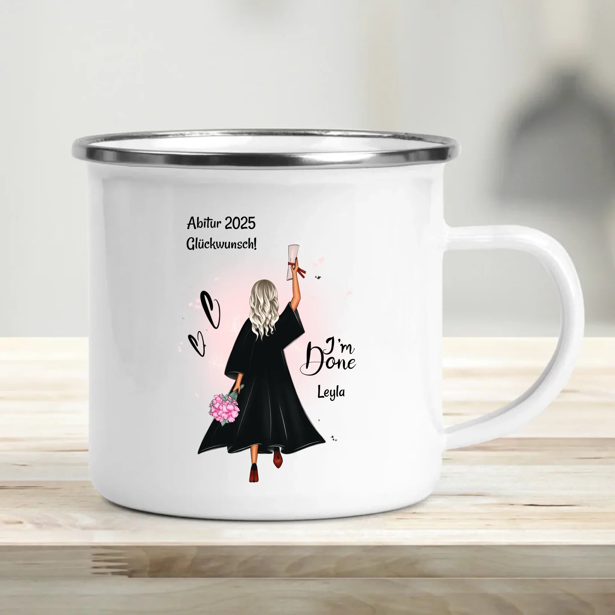 Tasse zum Abitur Abschluss Geschenk Tochter personalisiert - Cantty