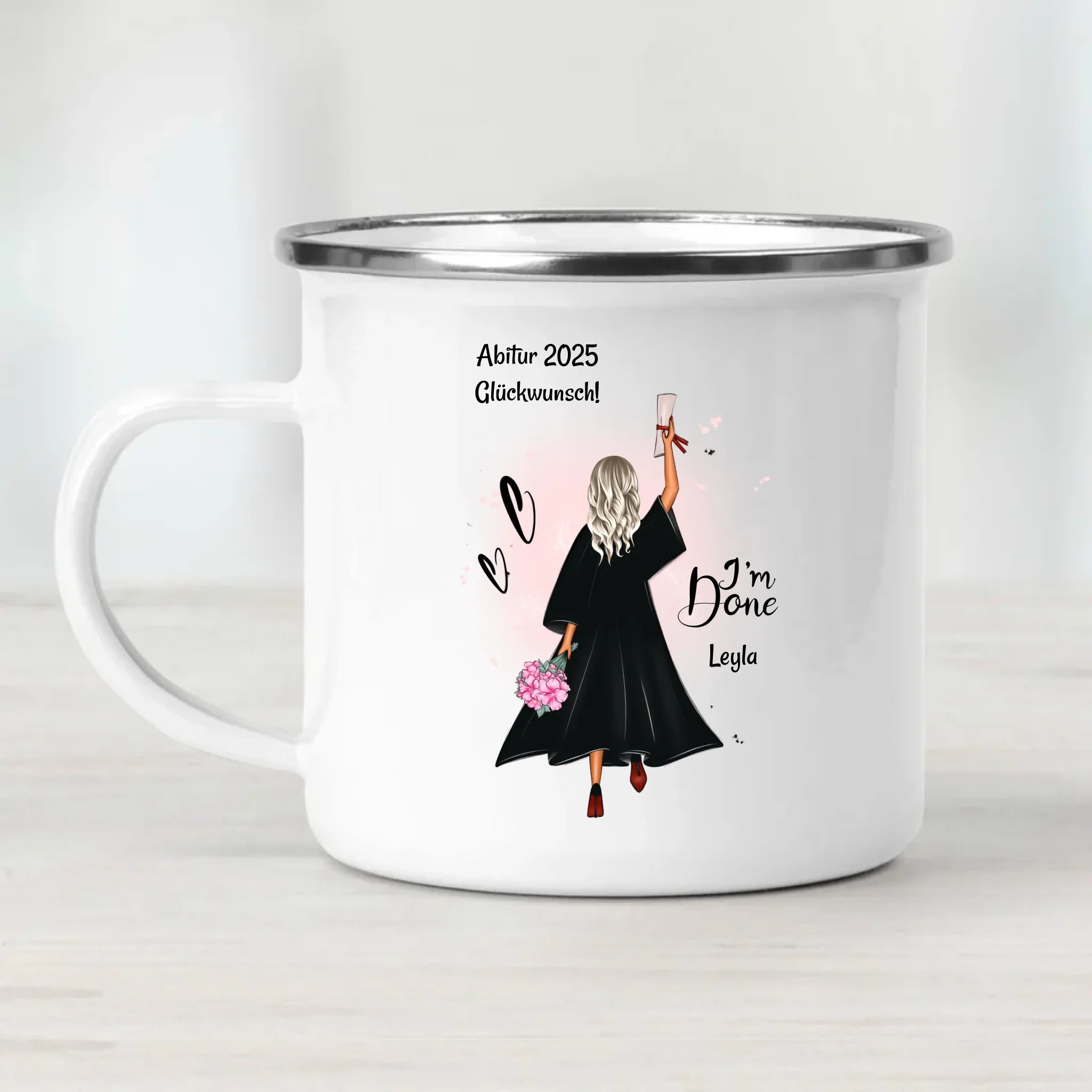 Tasse zum Abitur Abschluss Geschenk Tochter personalisiert - Cantty