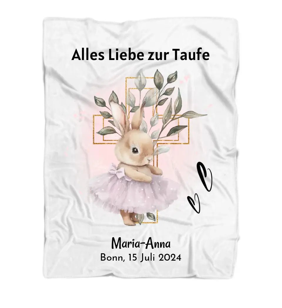 Taufe Decke Geschenk für Mädchen personalisiert - Cantty