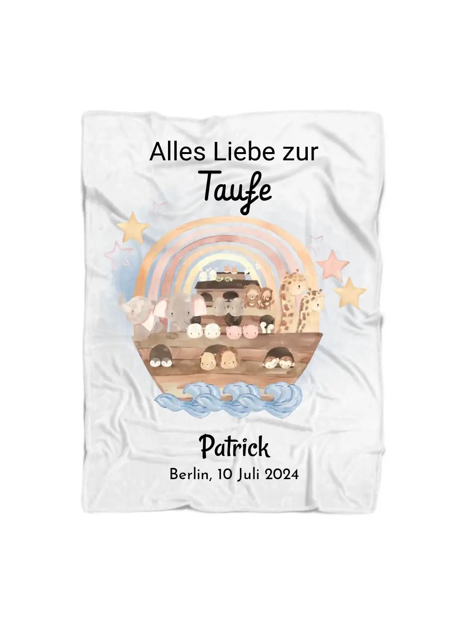 Taufe Geschenk Decke für Junge personalisiert - Cantty