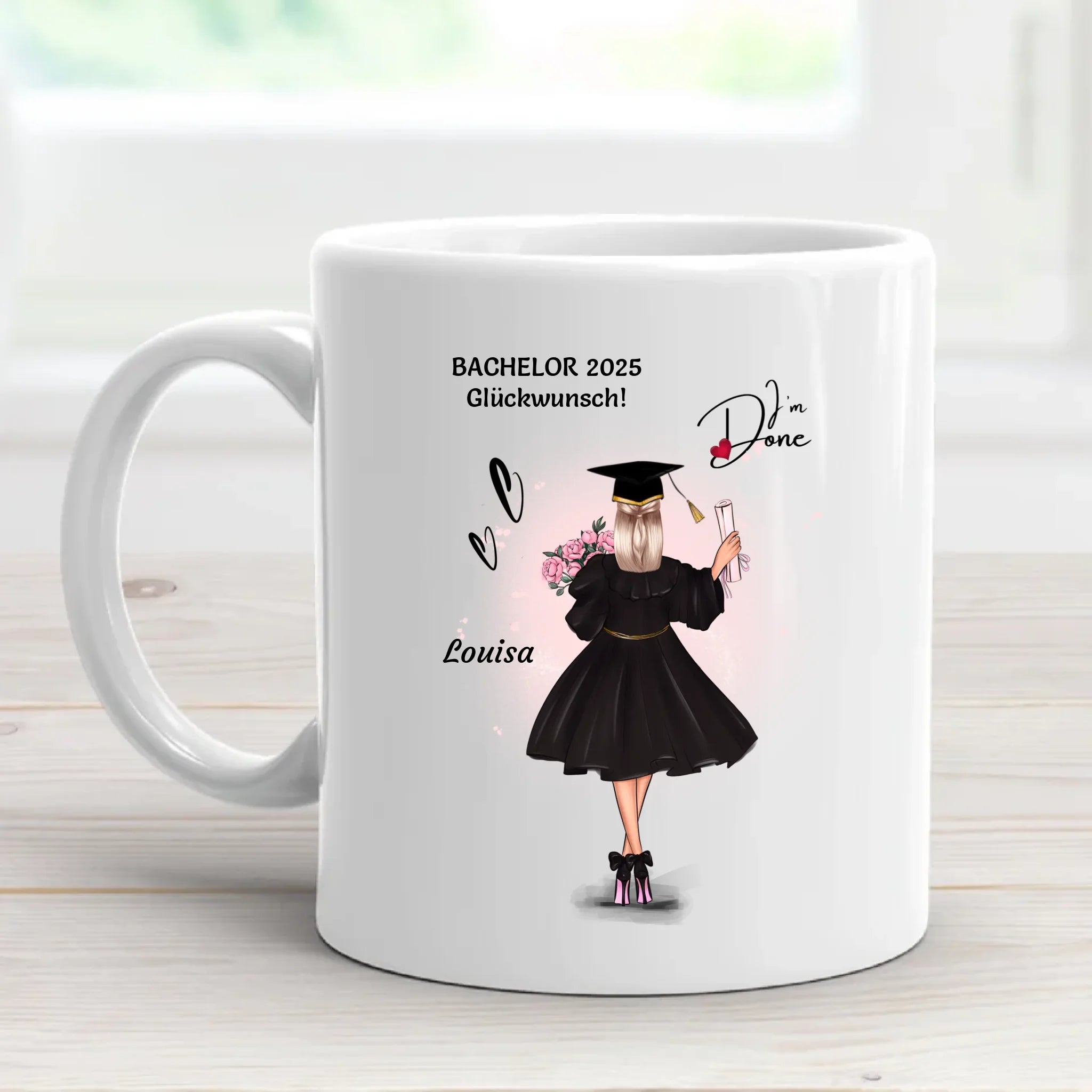 Tochter Tasse Bachelor Abschlussgeschenk selber gestalten - Cantty