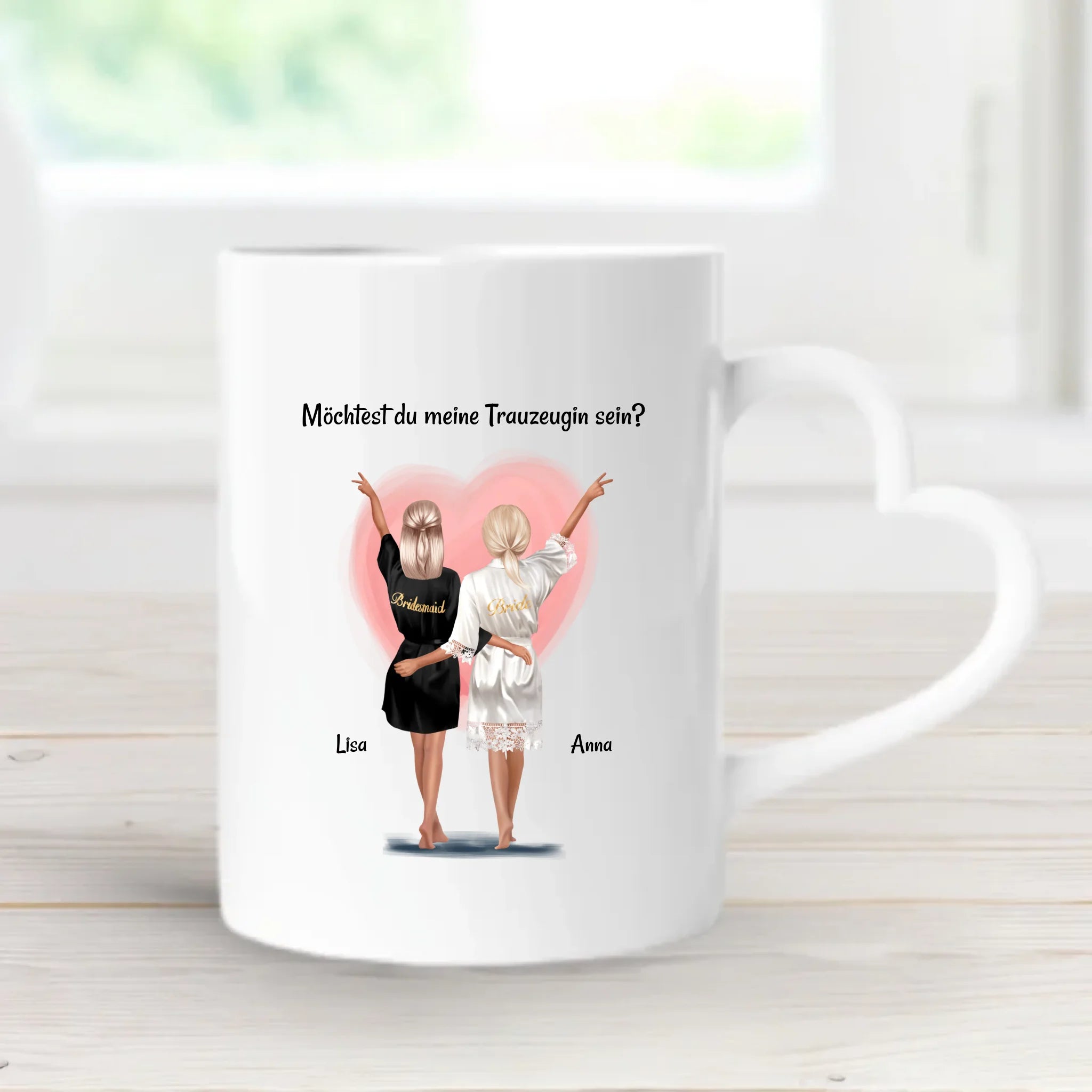 Trauzeugin Fragen Tasse personalisiert, Geschenk von Braut - Cantty