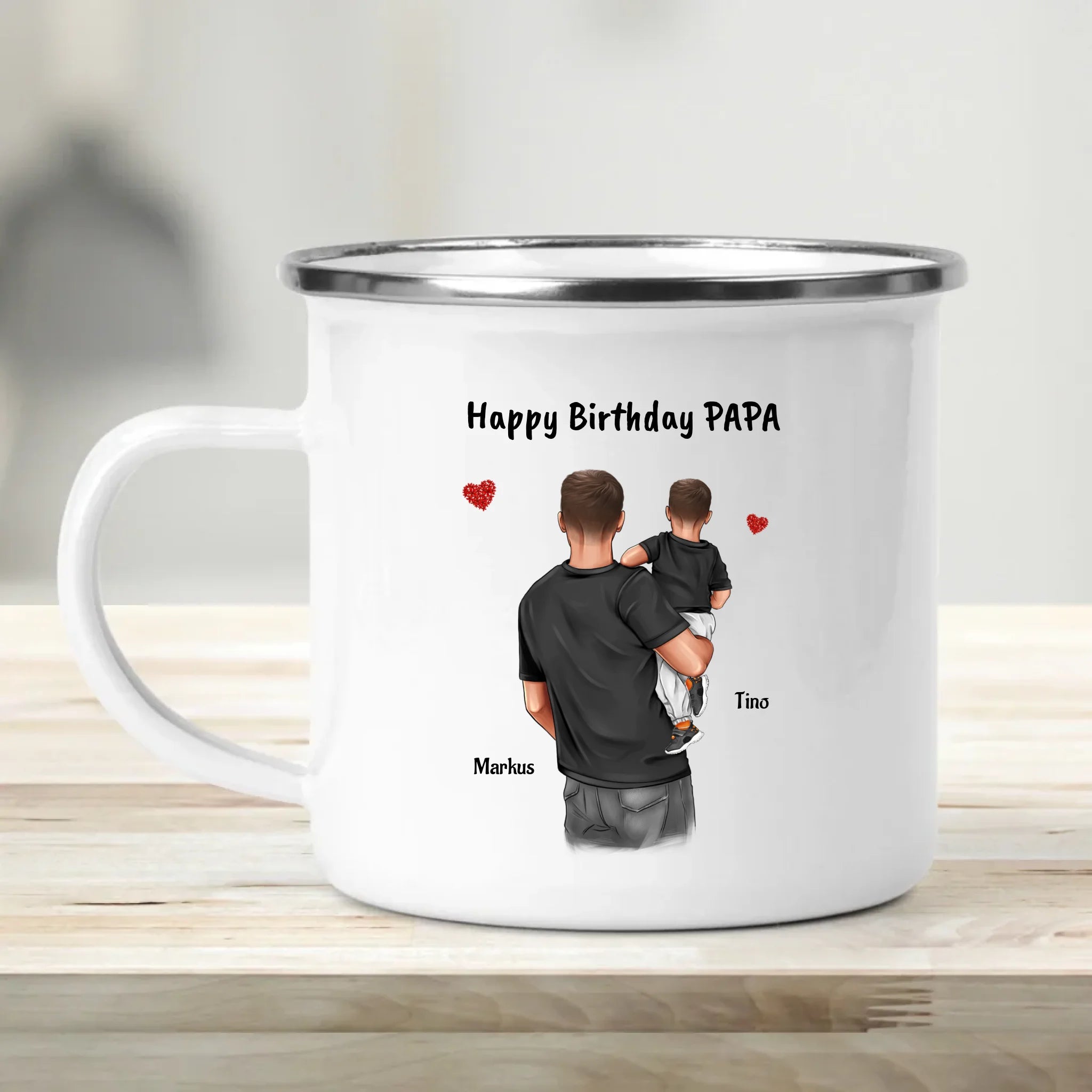 Vater Geburtstagsgeschenk Tasse Bild mit Sohn - Cantty