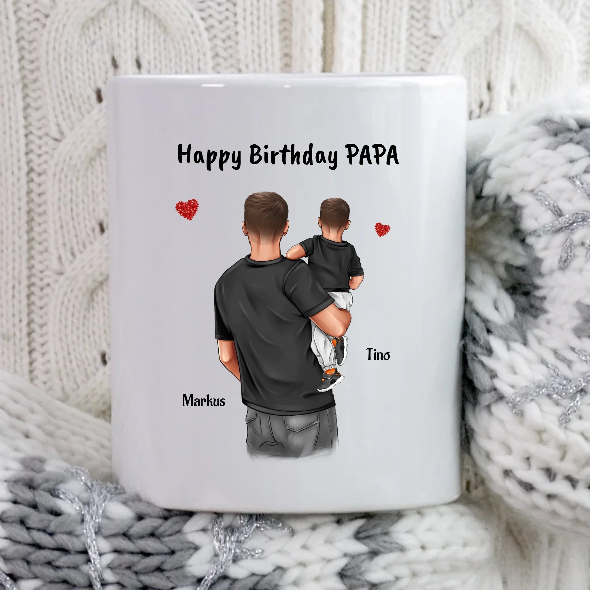 Vater Geburtstagsgeschenk Tasse Bild mit Sohn - Cantty
