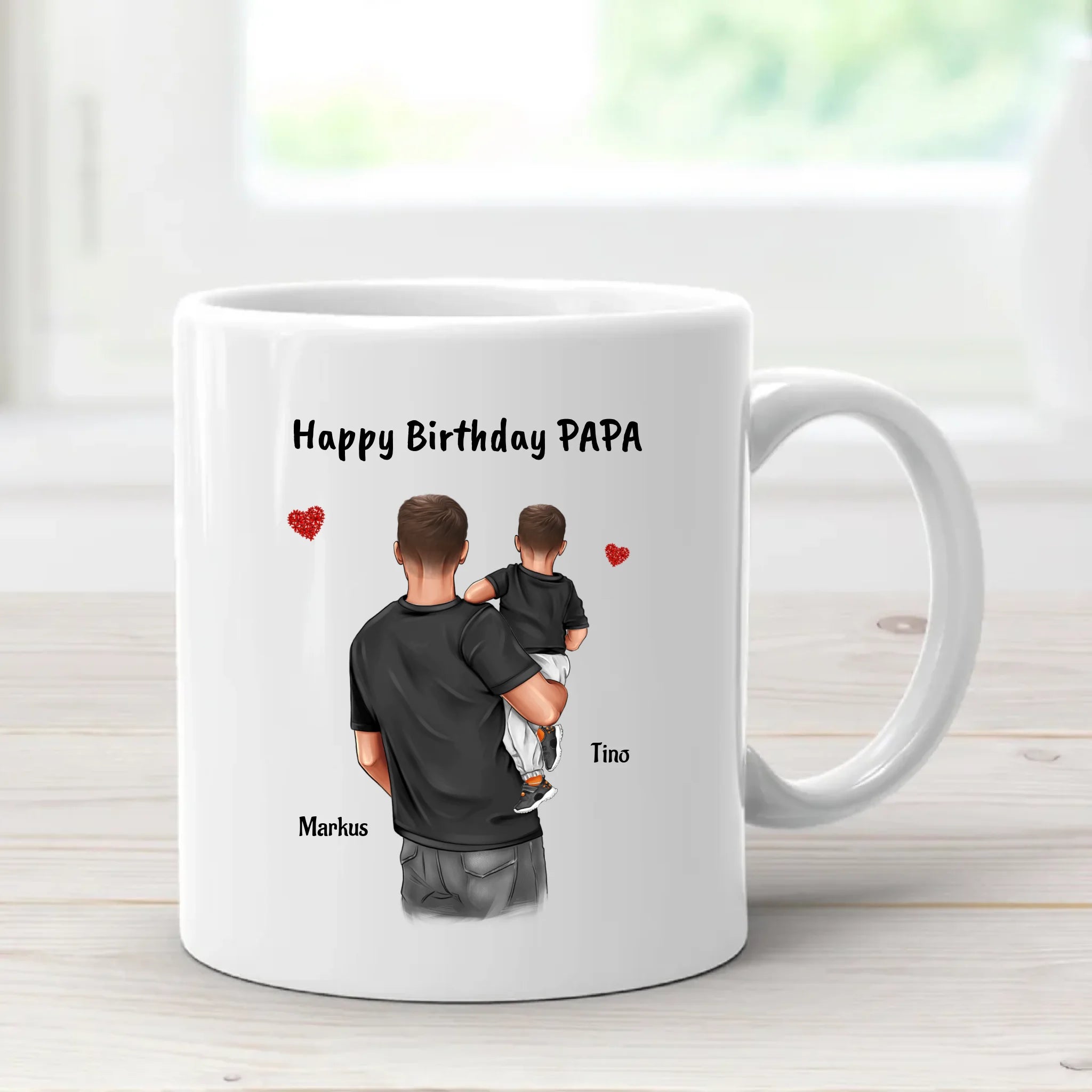 Vater Geburtstagsgeschenk Tasse Bild mit Sohn - Cantty